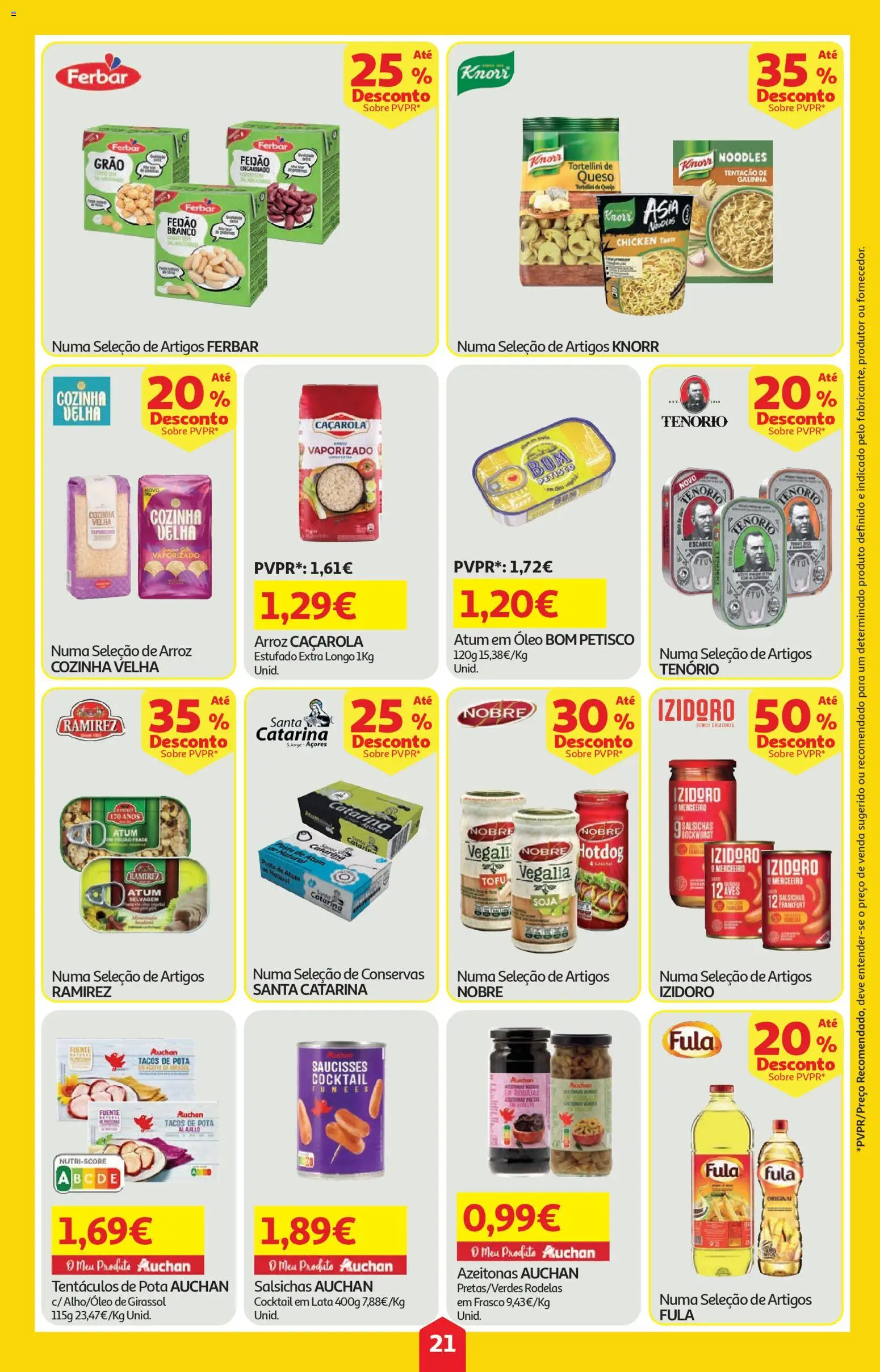 Auchan folheto │ válido de 23.04.2026 | Página: 21 | Produtos: Soja, Atum, Azeitonas, Arroz