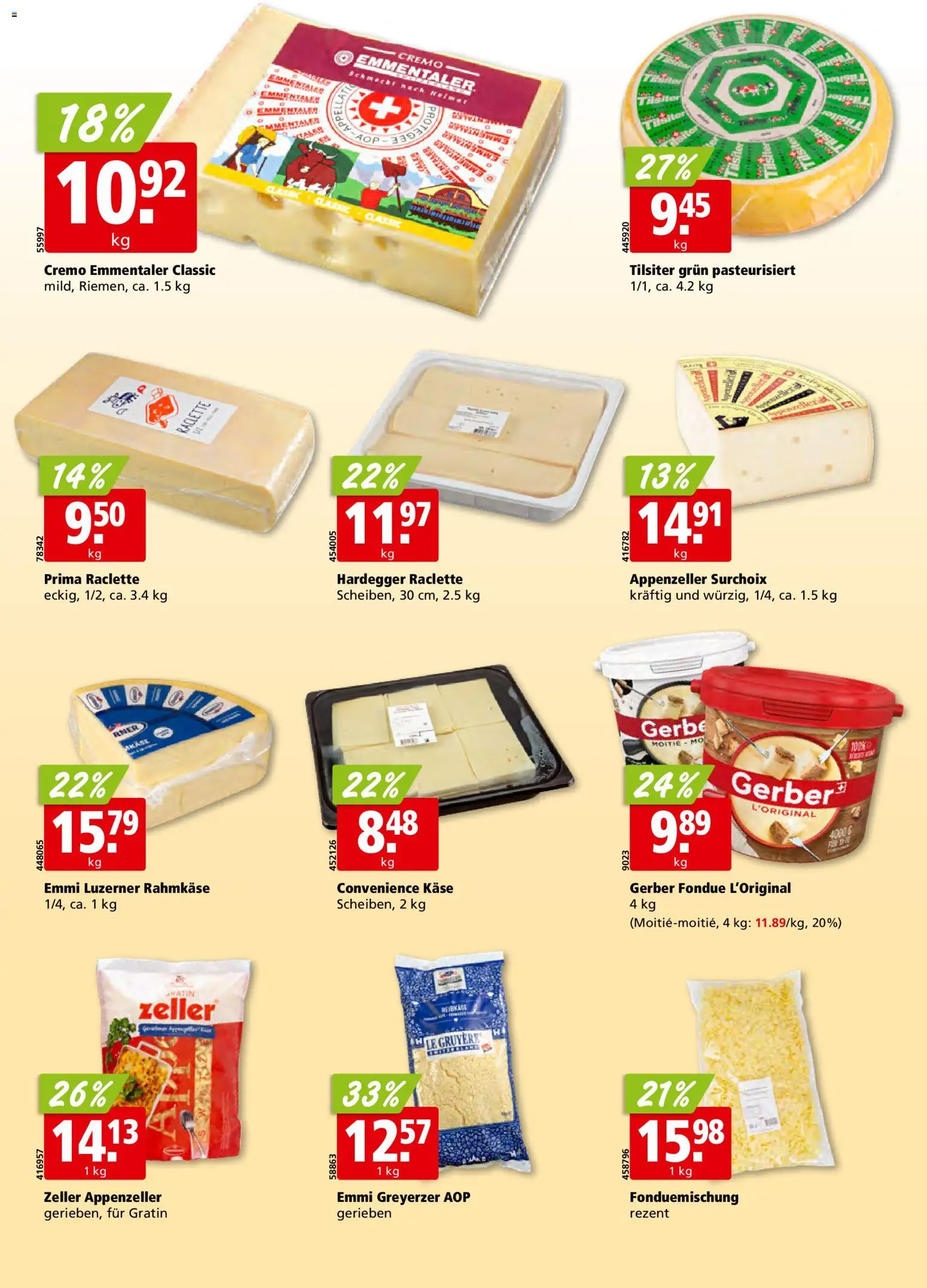 Aligro Aktionen Schlieren, Gossau SG, Frauenfeld, Rapperswil-Jona, Sargans, Bern, Brüttisellen, Pratteln, Emmen, Spreitenbach – gültig ab 17.11.2025 | Seite: 16 | Produkte: Käse, Raclette, Fondue