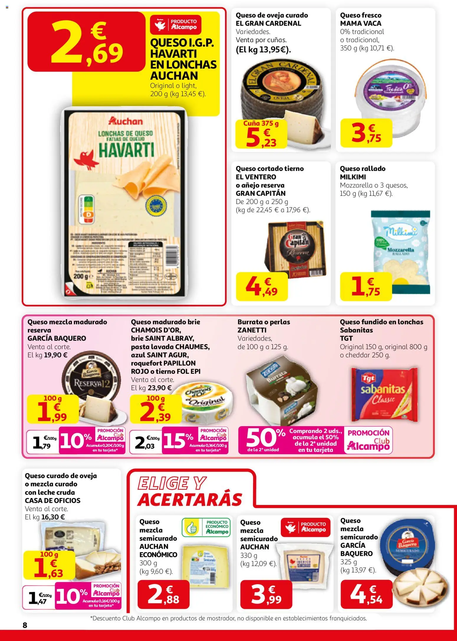 Alcampo - HG Catalán  │ válido desde el 12.02.2026 | Página: 8 | Productos: Queso de oveja, Leche, Queso, Queso fresco