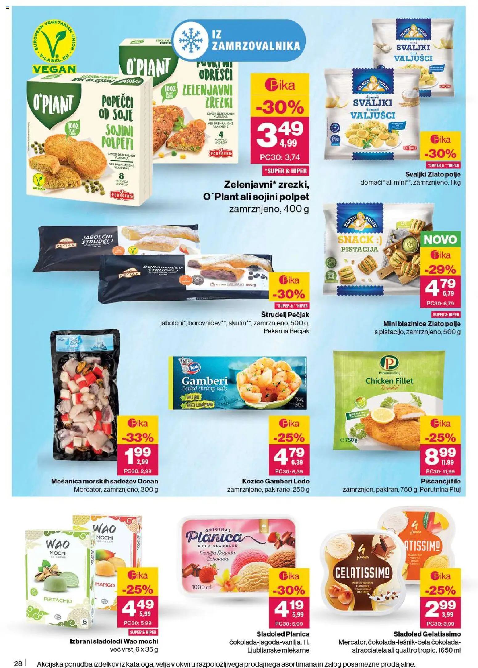 Novi Mercator katalog ponudbe – veljaven od 13.11.2025 | Stran: 30 | Izdelki: Kozice, Zrezki, Sladoled, Mango