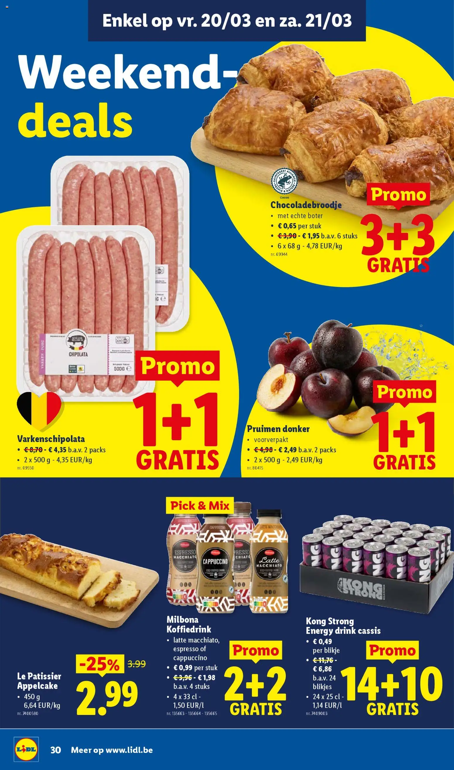 {H1} | Pagina: 30 | Producten: Chipolata, Cassis, Cappuccino, Boter