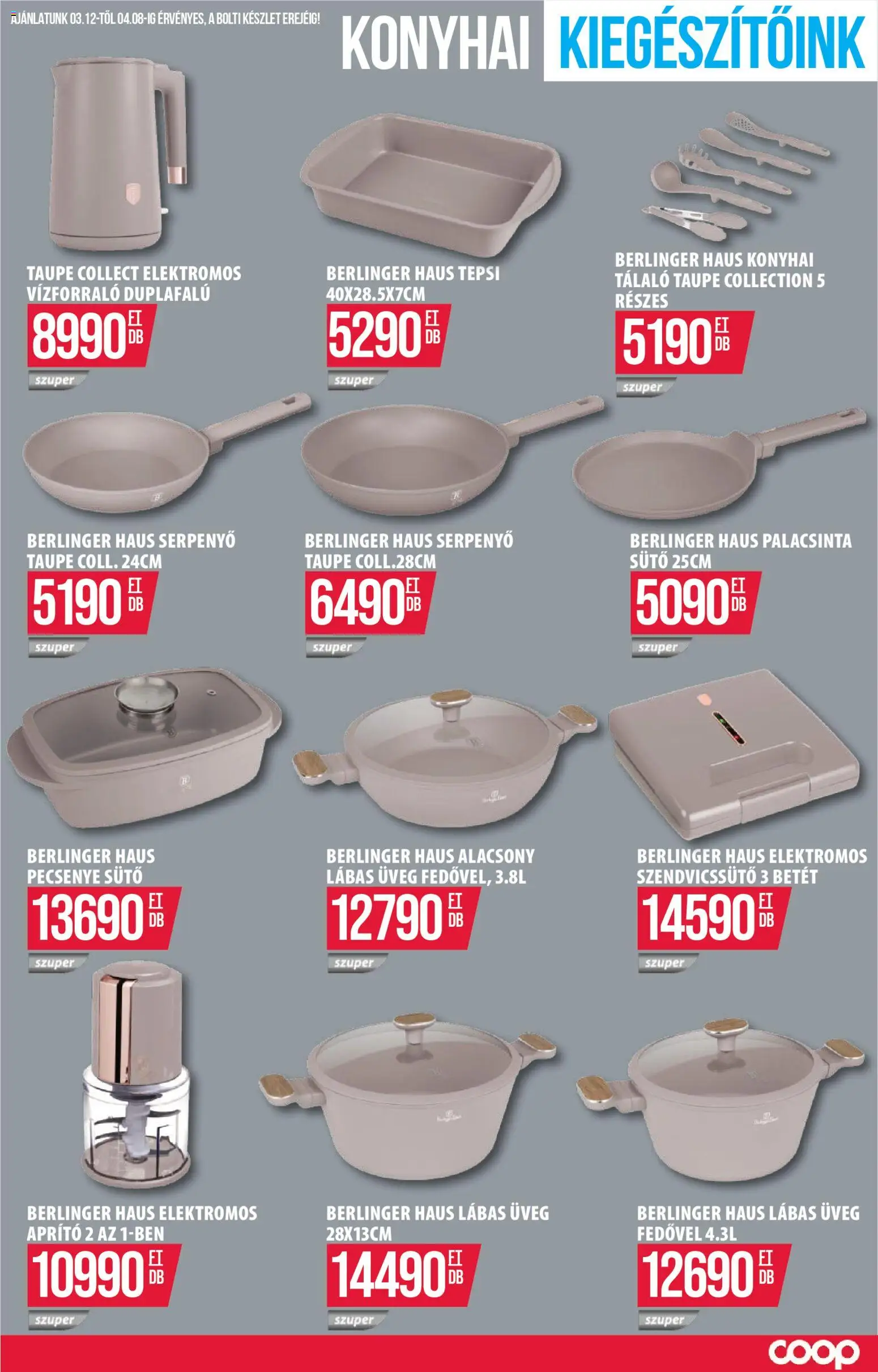 COOP Szolnok akciós ujság - amely érvényes a következő dátumtól: 30.03.2026 | Oldal: 10 | Termékek: Sütő, Vízforraló, Szendvicssütő, Serpenyő