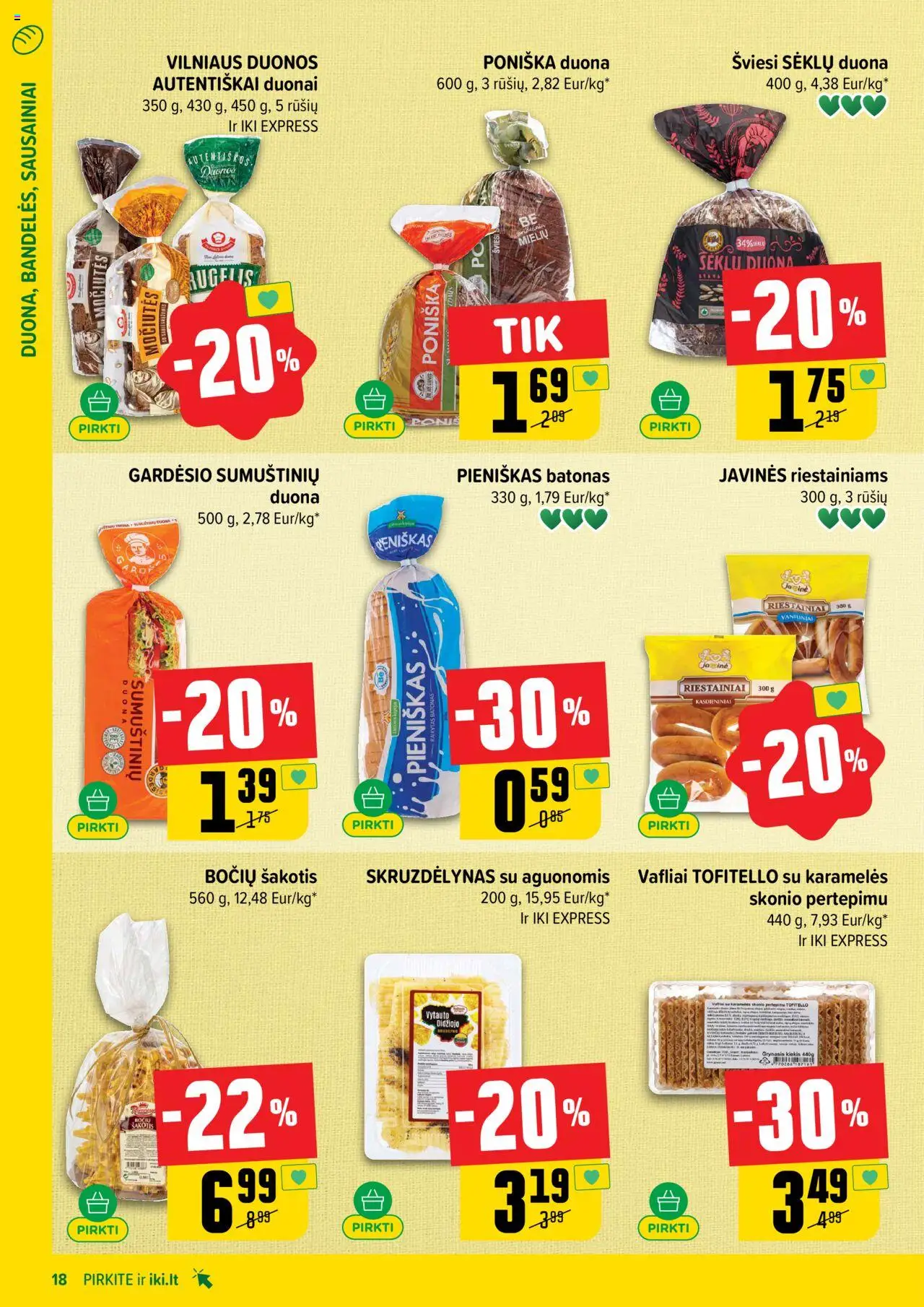 IKI leidinys│galioja nuo 18.08.2025 | Puslapis: 18 | Prekių: Sausainiai, Batonas, Duona, Vafliai