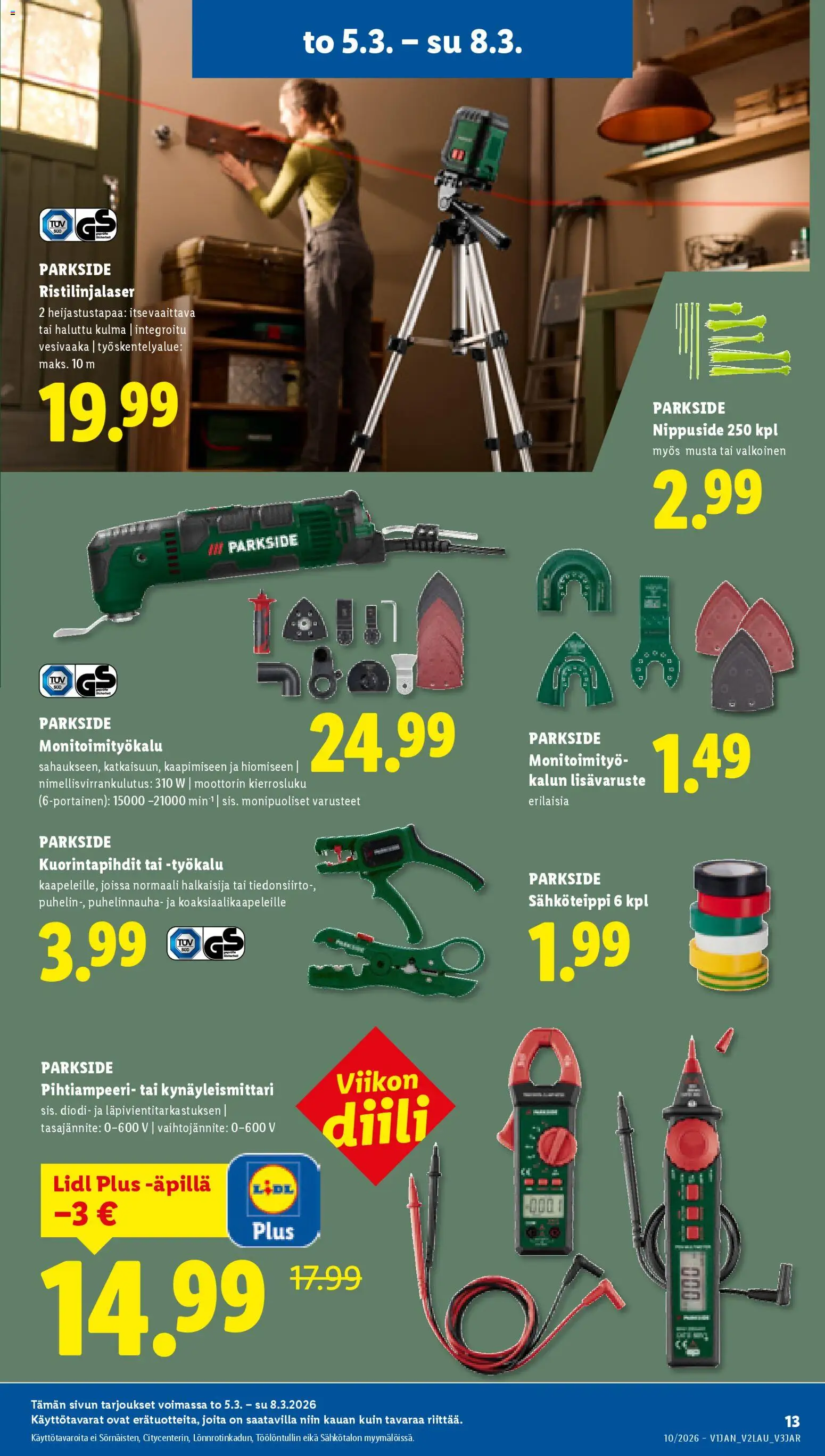 Lidl tarjoukset – voimassa 05.03.2026 alkaen | Sivu: 17 | Tuotteet: Monitoimityökalu