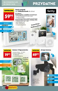 Pogląd oferty "Biedronka gazetka - Hity i inspiracje" - ważna od 31.01.2026 | Strona: 40 | Produkty: Wideo, Głośnik, Stacja pogody, Bateria
