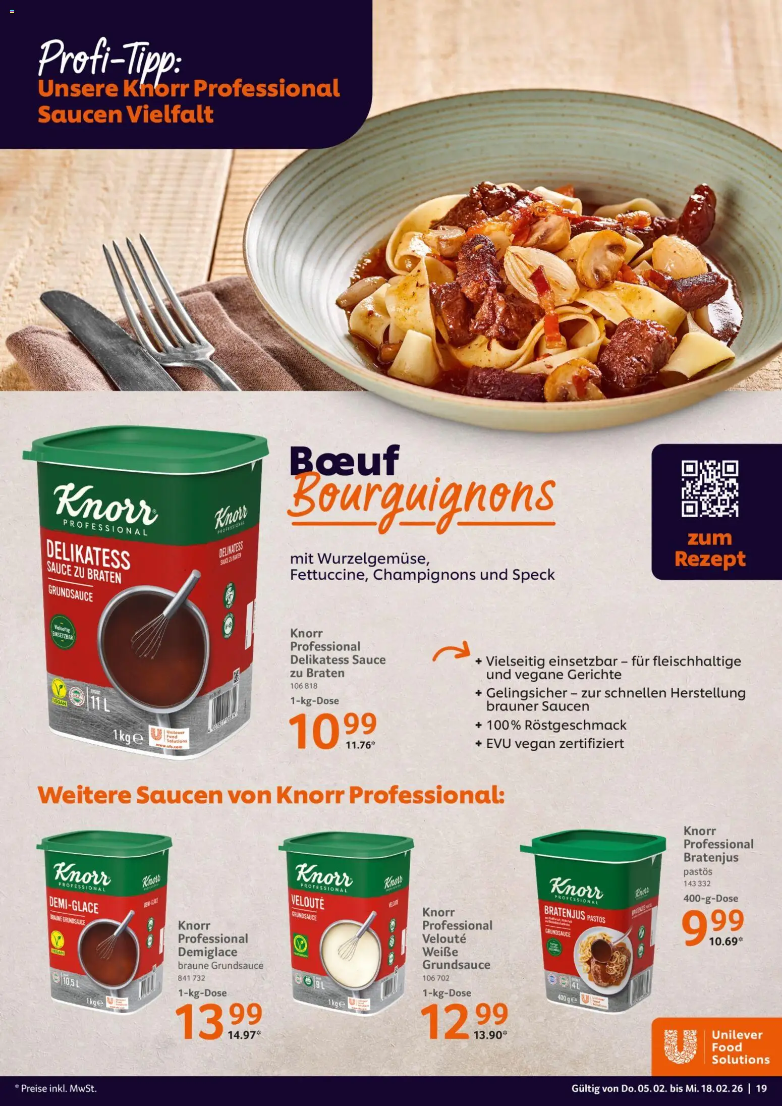 Selgros Gastronomie – gültig ab 05.02.2026 | Seite: 19 | Produkte: Knorr, Champignons