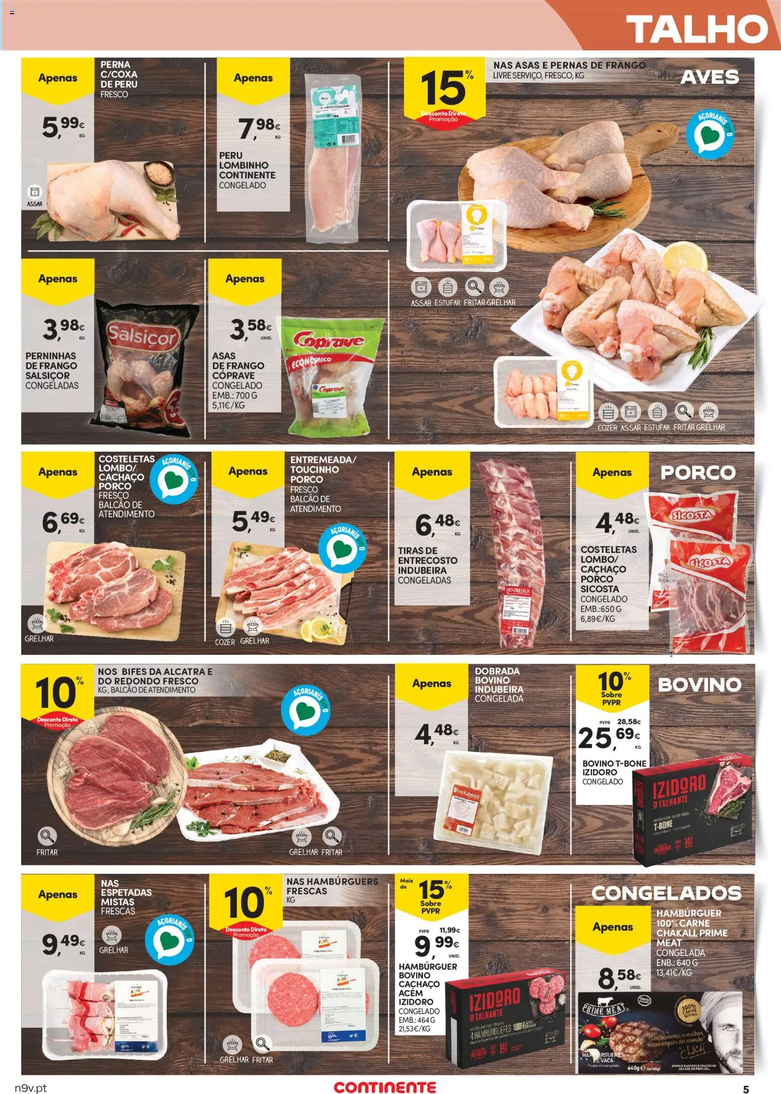 Continente - Açores: Em janeiro a poupança vem primeiro │ válido de 02.01.2026 | Página: 5 | Produtos: Asas de frango, Frango, Peru, Carne