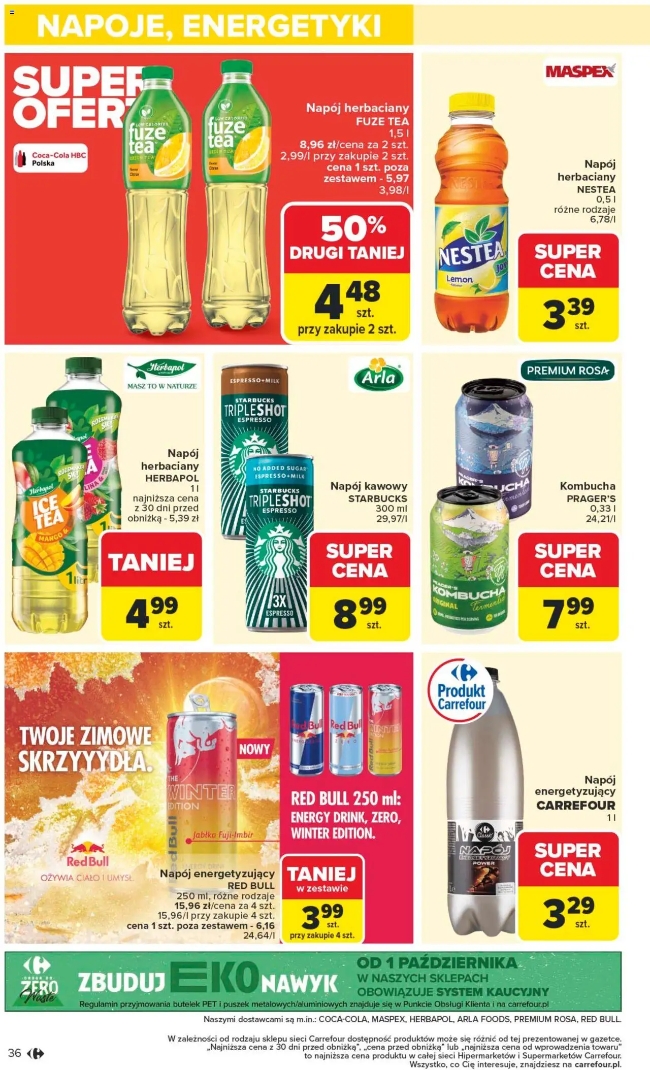 Carrefour Gazetka od 13.10.2025 | Strona: 36 | Produkty: Mango, Red bull, Kombucha