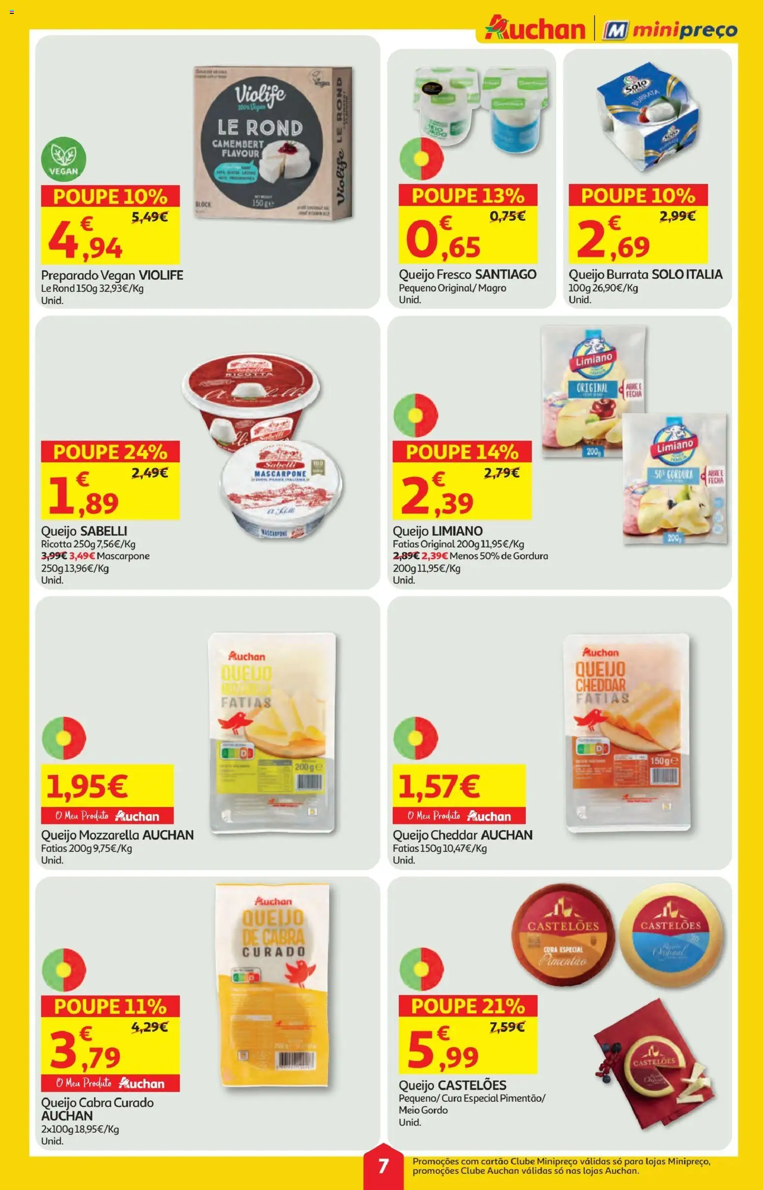 Minipreço folheto │ válido de 26.03.2026 | Página: 7 | Produtos: Pimentão, Queijo, Cheddar, Mascarpone