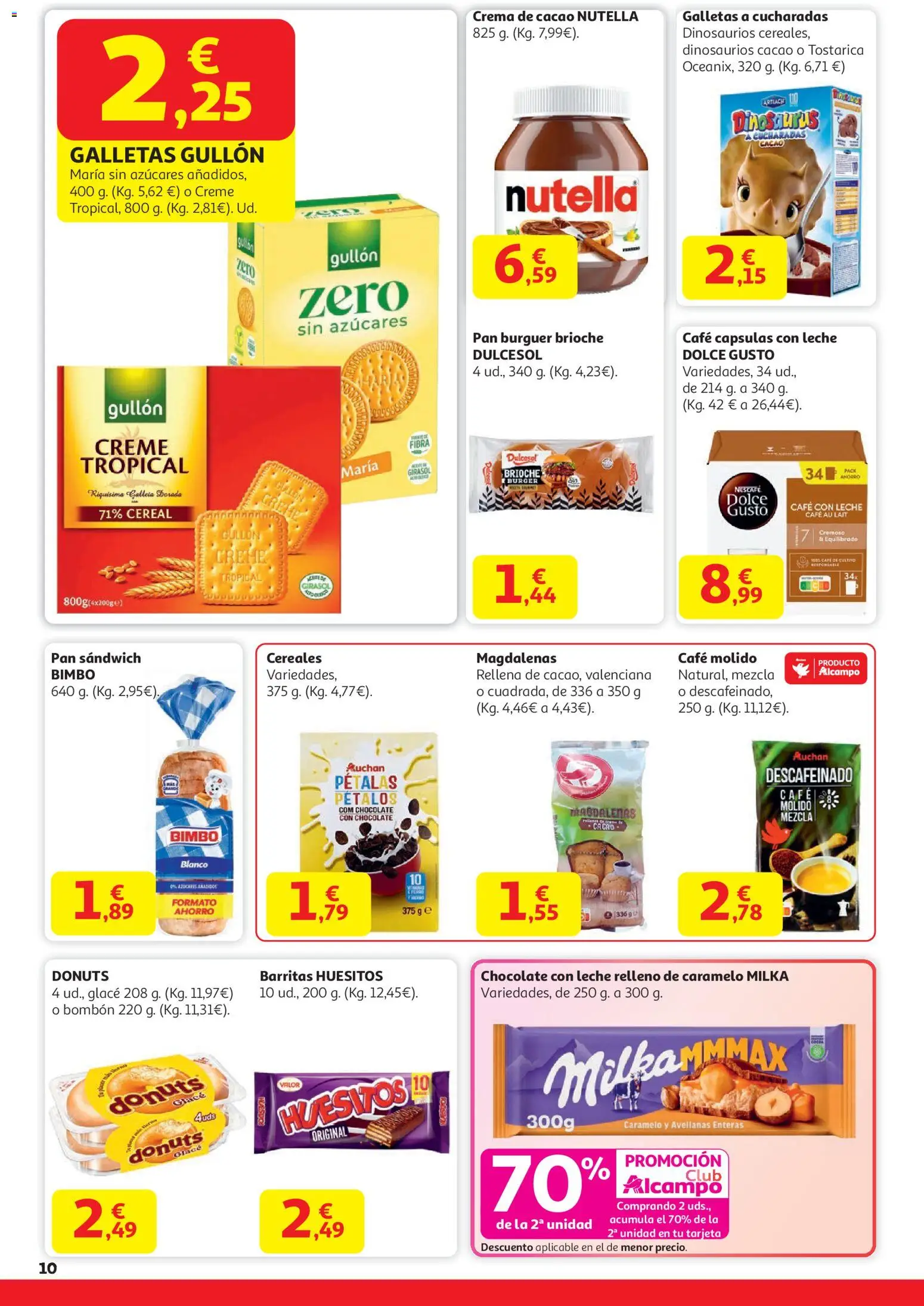 Alcampo - HP Catalan  │ válido desde el 15.01.2026 | Página: 10 | Productos: Pan, Café molido, Crema de cacao, Cereales