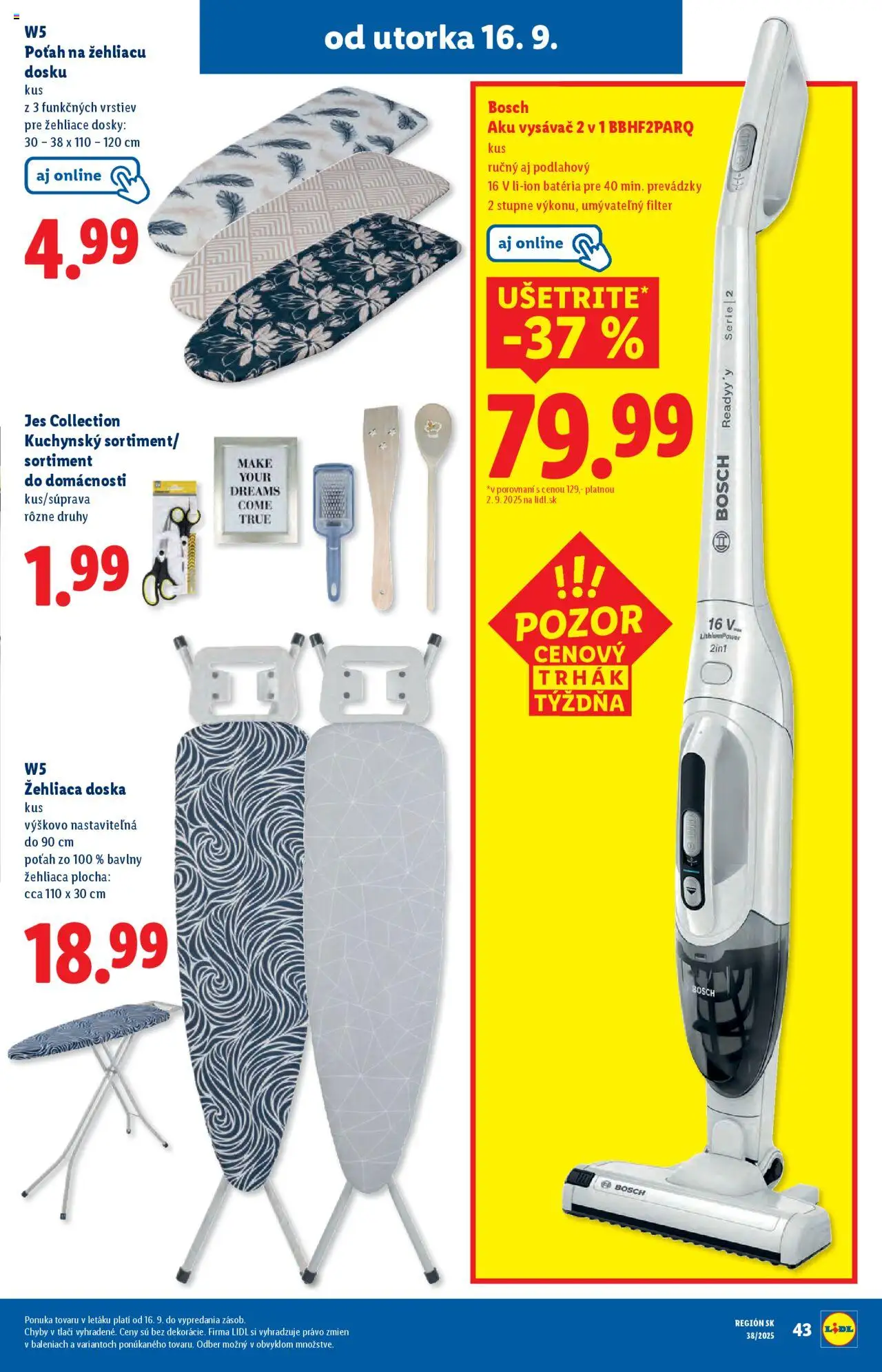 Nové Lidl akcie – leták je platný od 16.09.2025 | Strana: 67 | Produkty: Aku vysávač, Aku, Bosch, Vysávač