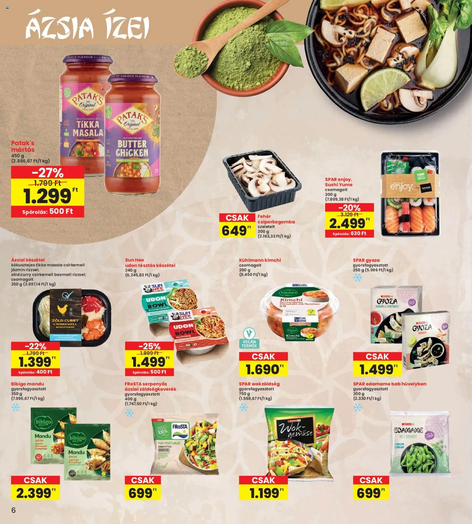 Interspar akciós ujság - amely érvényes a következő dátumtól: 15.01.2026 | Oldal: 6 | Termékek: Sushi, Basmati rizs, Vegán, Csirkemell
