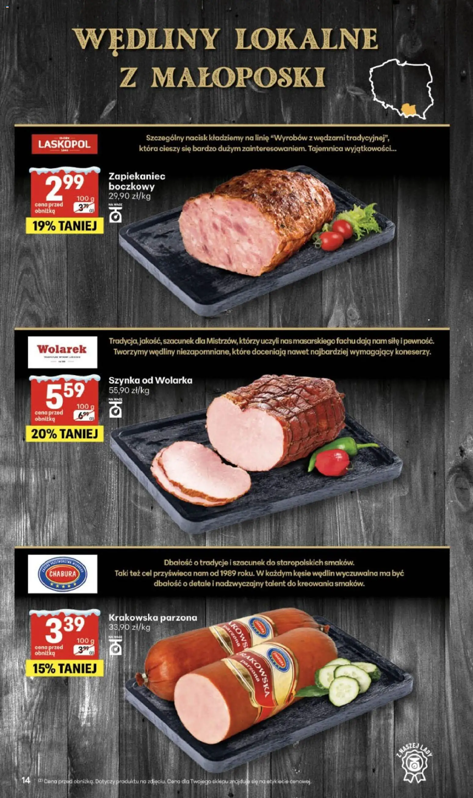 Delikatesy Centrum Gazetka od 22.01.2026 | Strona: 14 | Produkty: Szynka, Wędliny