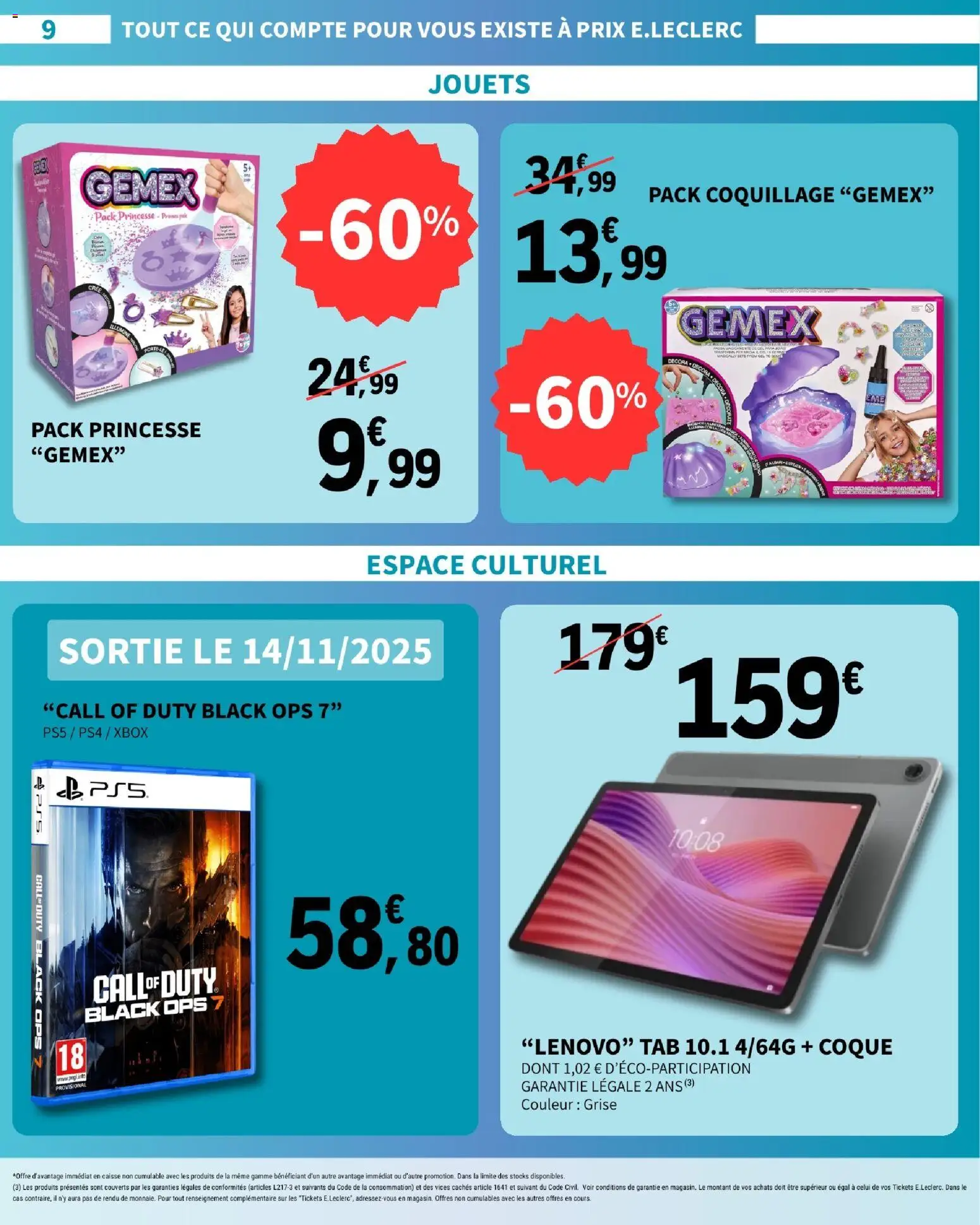 {H1} | Page: 9 | Produits: Tablette, Vidéo, Xbox, Jouets