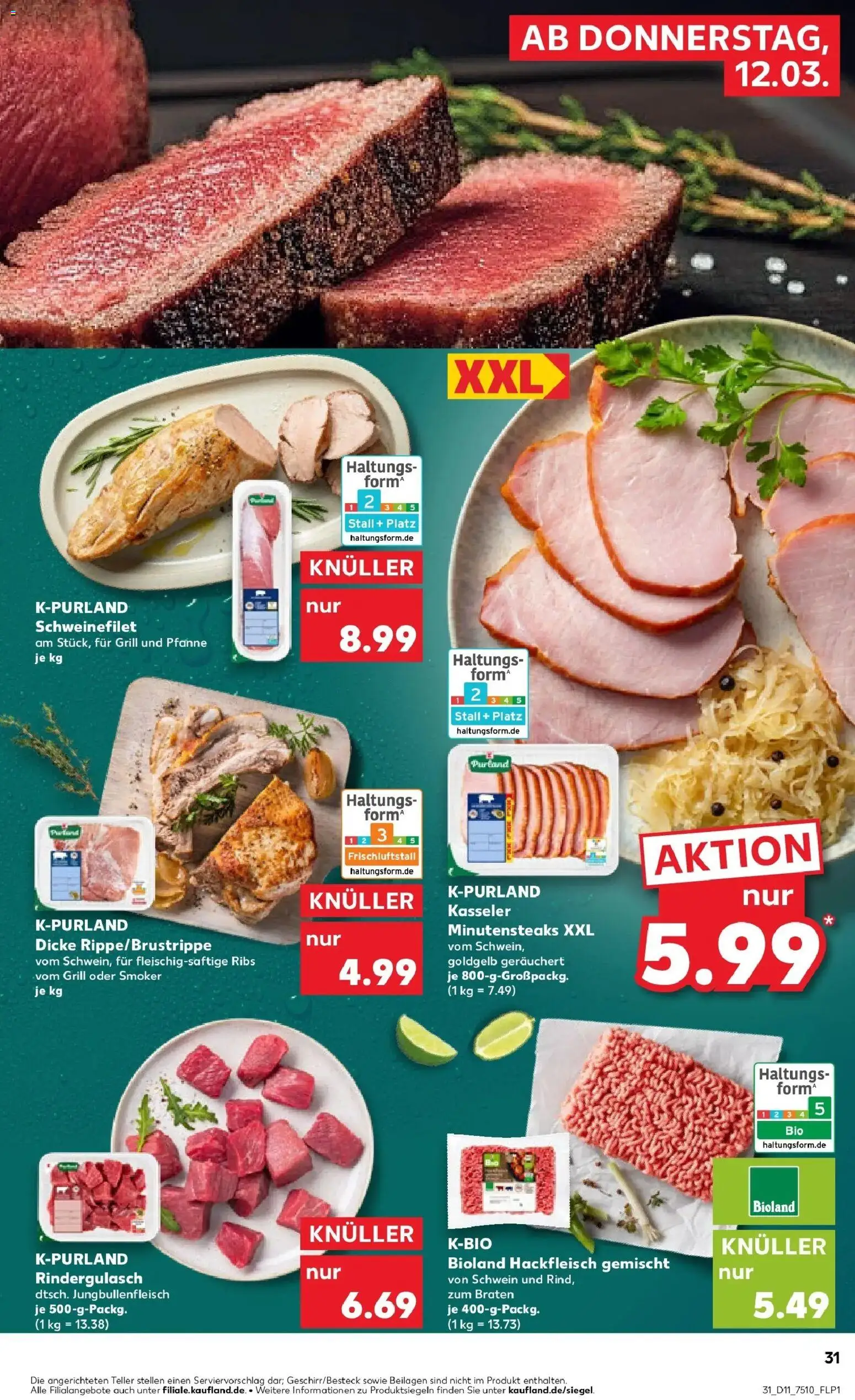 Kaufland Prospekt Gütersloh	 – gültig ab 09.03.2026 | Seite: 43 | Produkte: Grill, Rindergulasch, Schweinefilet, Hackfleisch