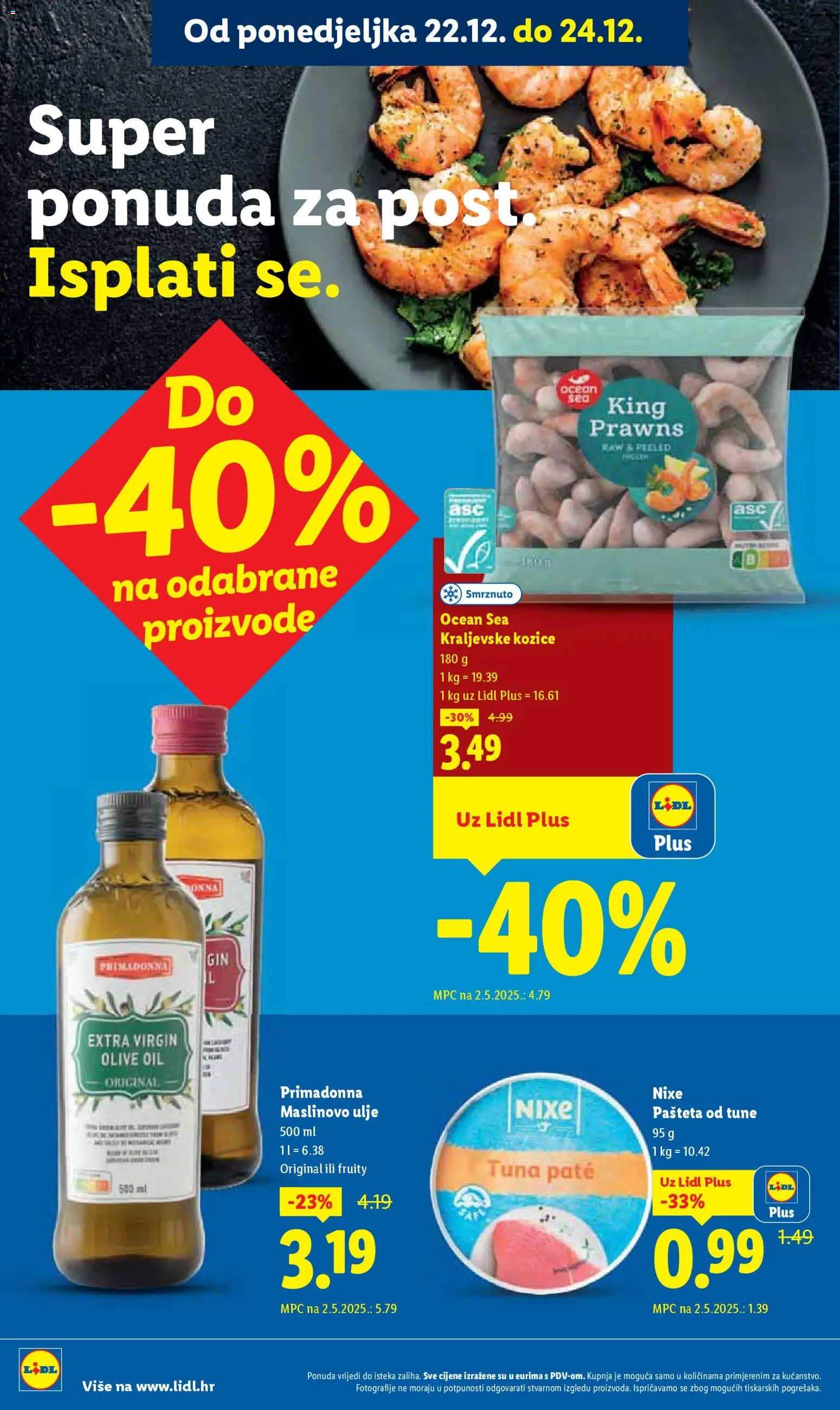 Lidl katalog | vrijedi od 18.12.2025 | Stranica: 38 | Proizvodi: Ulje, Maslinovo ulje, Tuna, Kozice