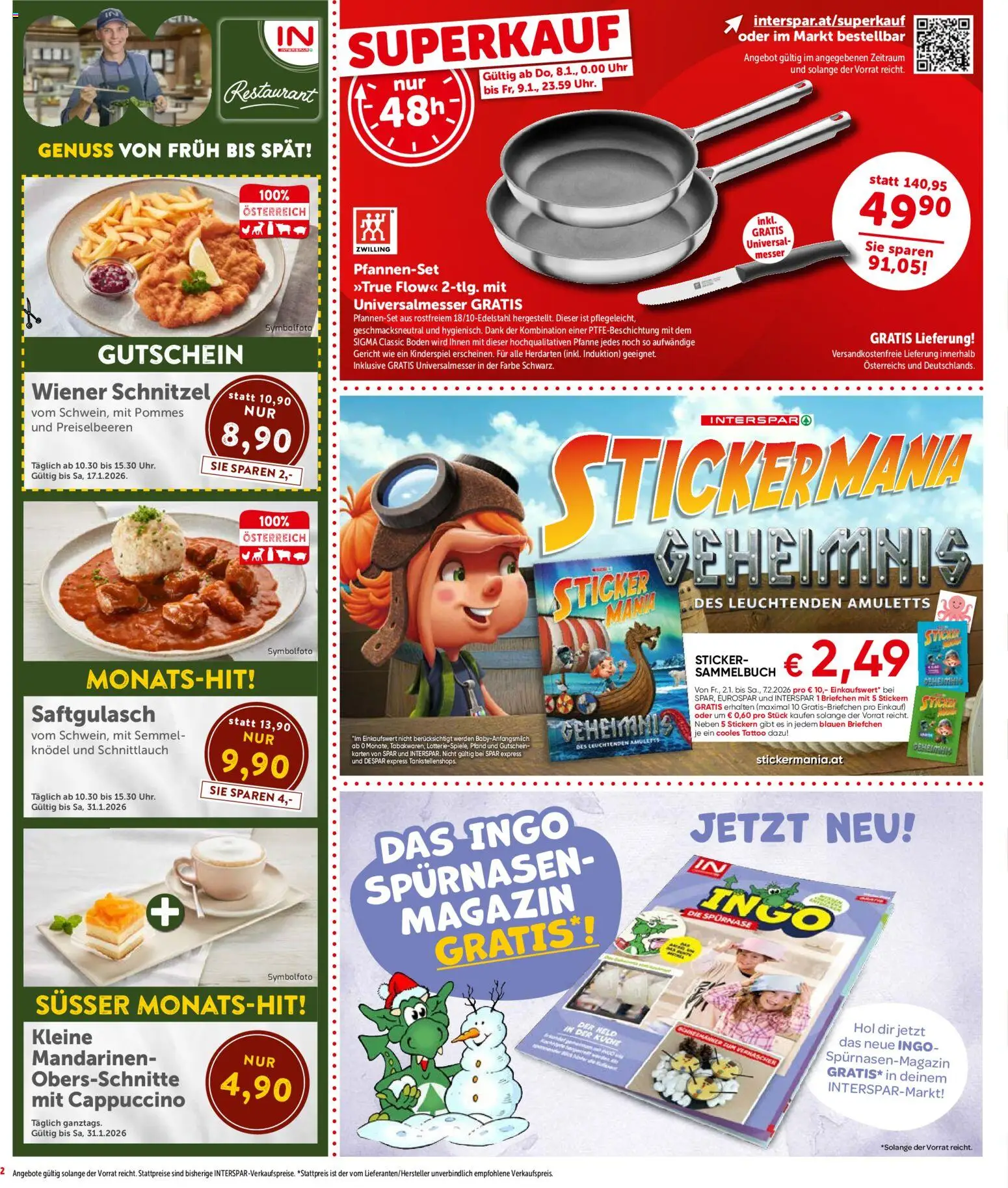 Interspar Flugblatt - Oberösterreich gültig ab 08.01.2026 | Seite: 2 | Produkte: Mandarinen, Uhr