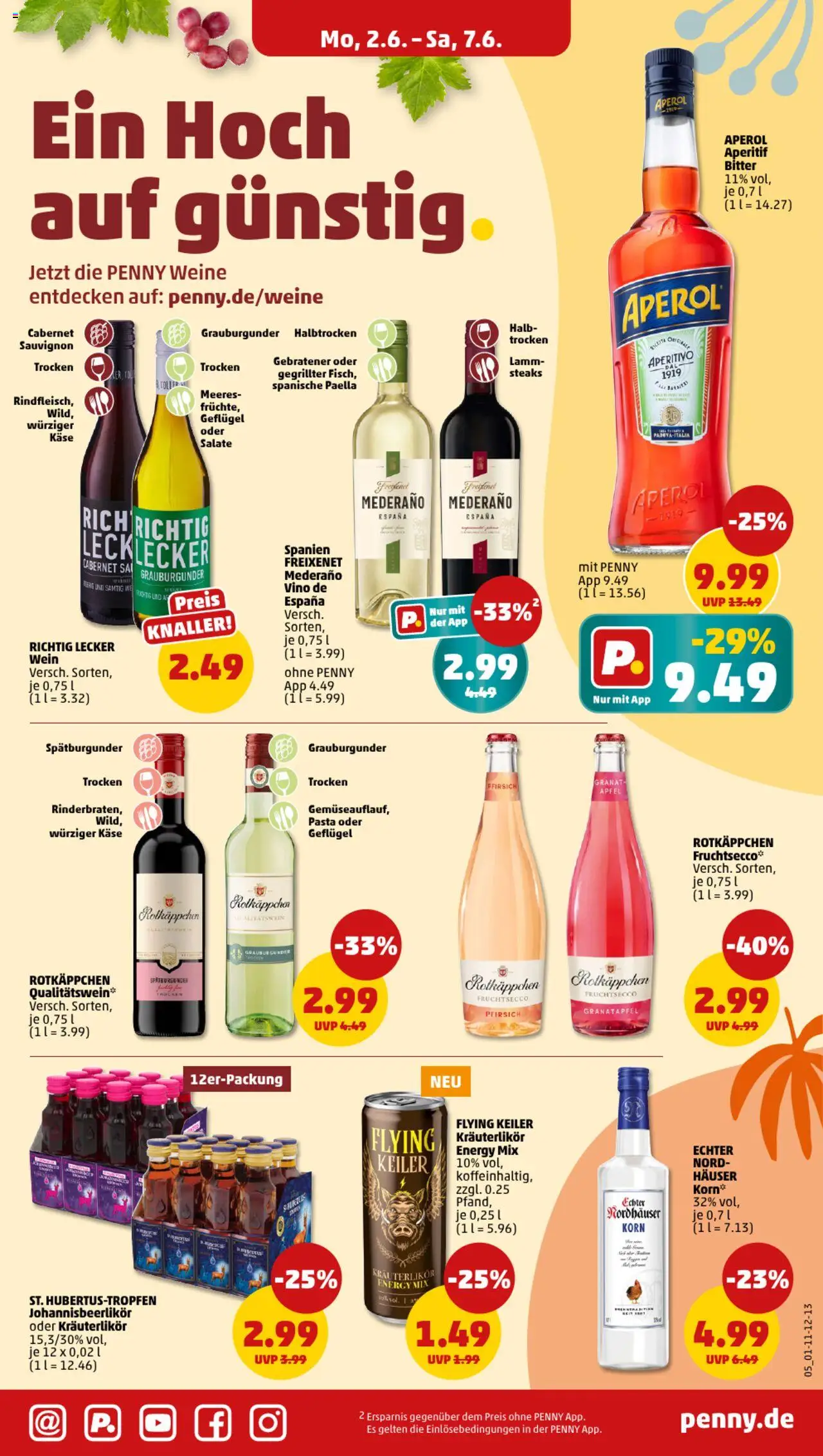 Penny Prospekt 	 - gültig ab dem 02.06.2025 | Seite: 5 | Produkte: Käse, Freixenet, Pfirsich, Wein