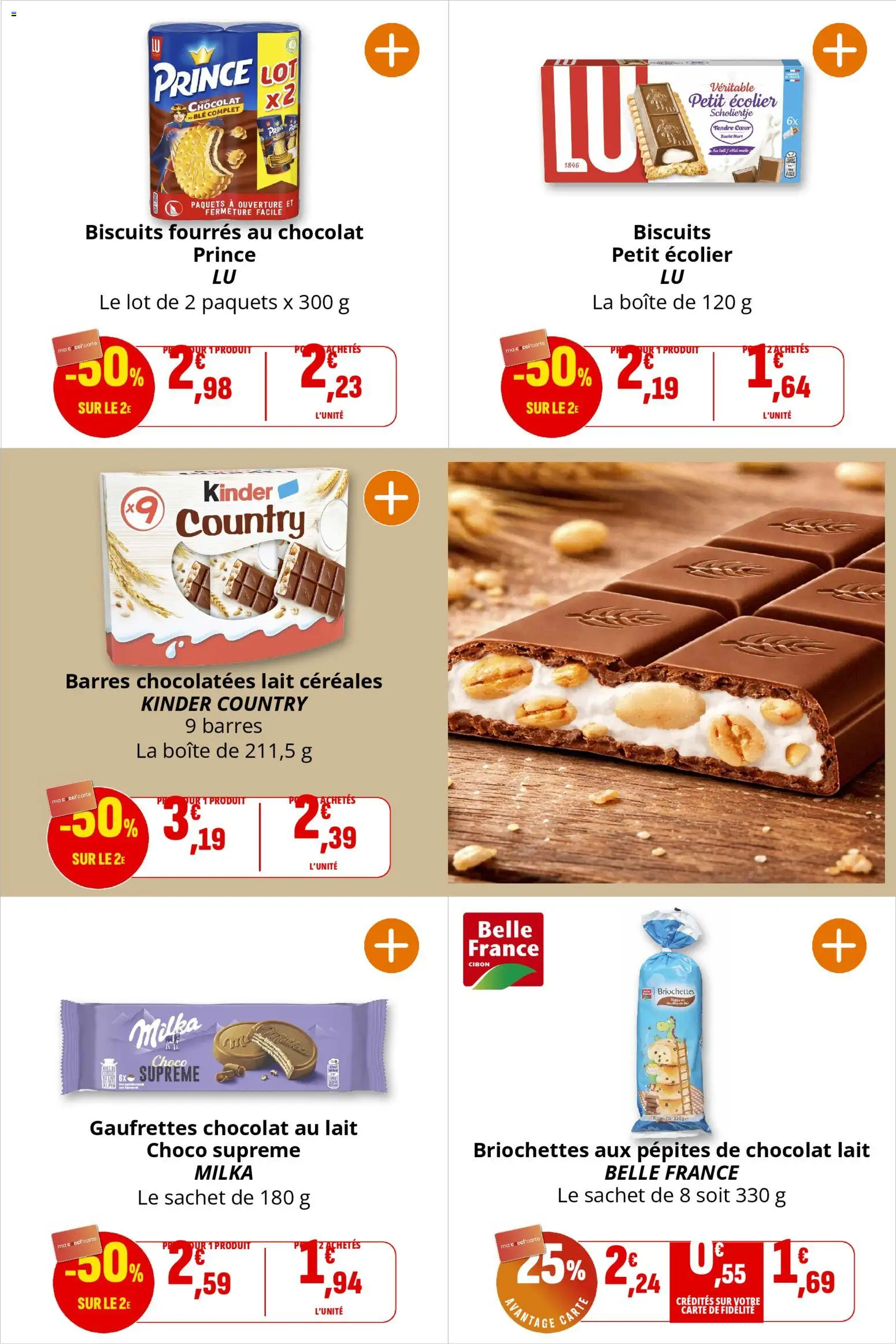 {H1} | Page: 23 | Produits: Pépites de chocolat, Lait, Chocolat, Kinder country