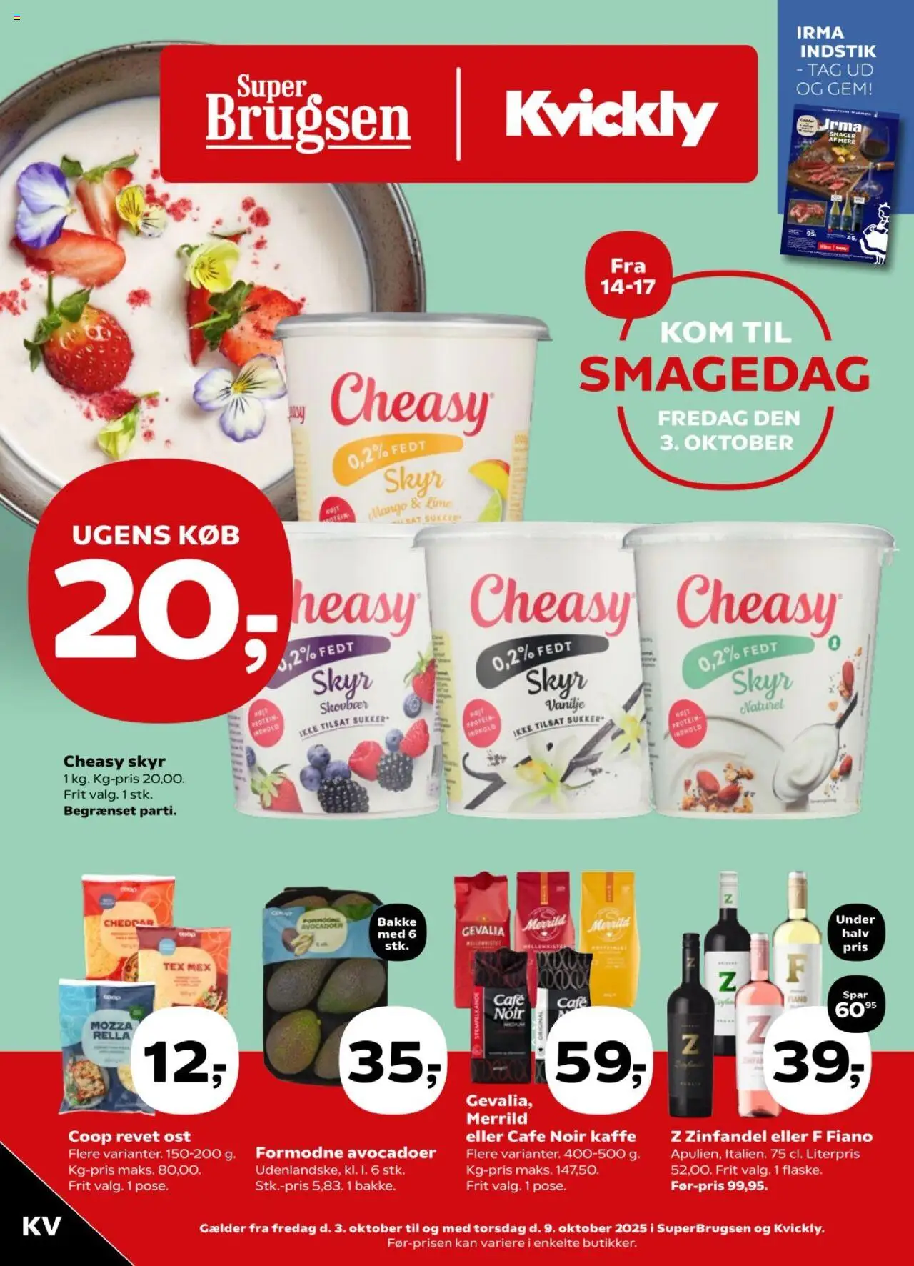 Kvickly tilbudsavis – gyldig fra 03.10.2025 | Side: 1 | Produkter: Mango, Ost, Skyr, Lime