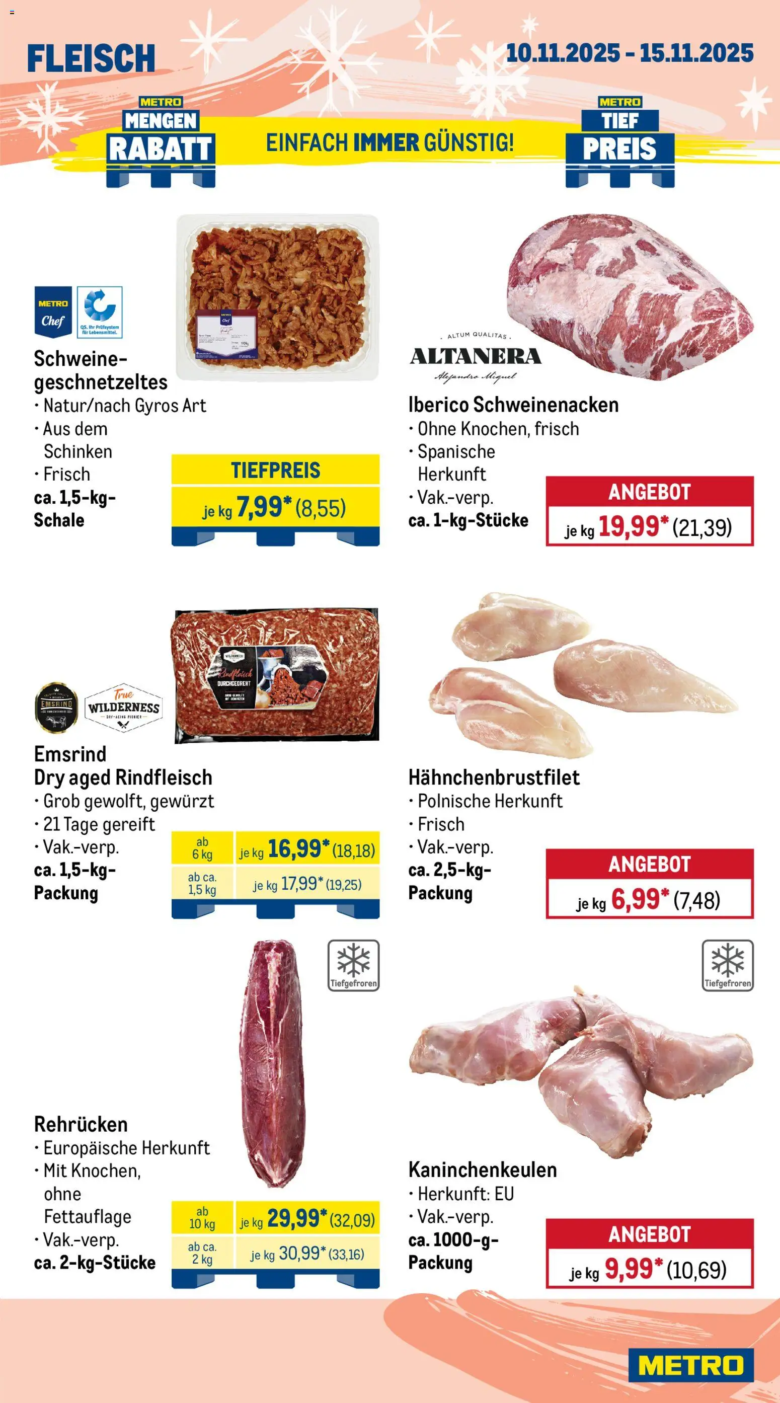 Metro - Black Friday – gültig ab 10.11.2025 | Seite: 3 | Produkte: Schweinenacken, Gyros, Schinken, Rindfleisch