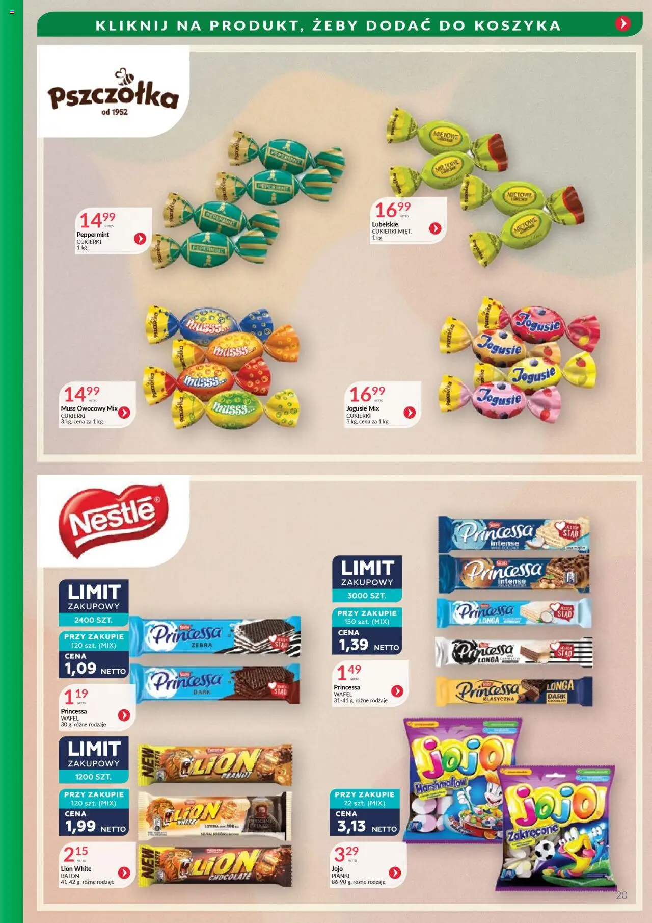 Eurocash Gazetka - Słodycze kawy i herbaty od 01.10.2025 | Strona: 20 | Produkty: Baton, Pianki, Cukierki