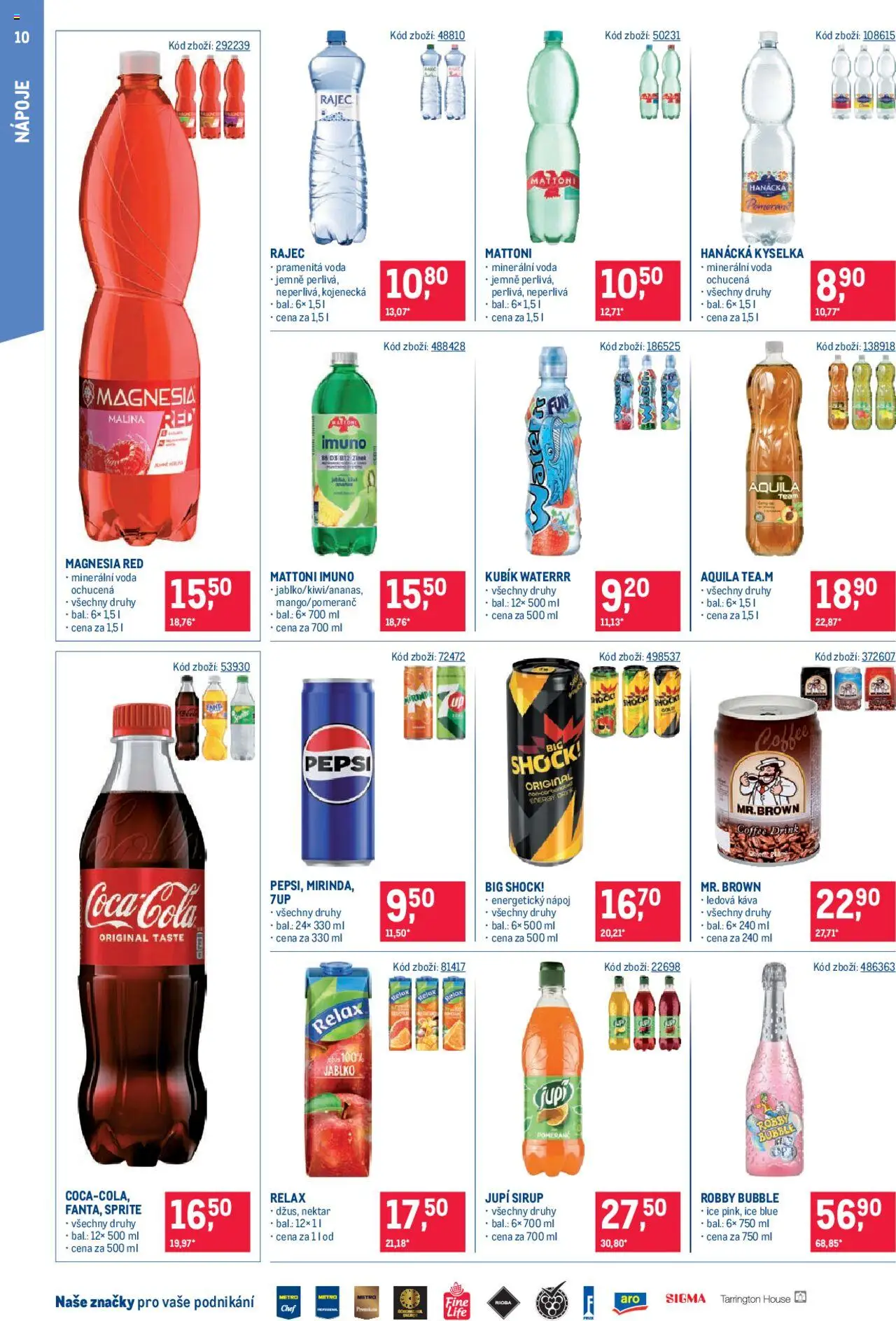 Makro leták - Maloobchod od 18.06.2025 | Strana: 10 | Produkty: Mattoni, Voda, Sprite, Big Shock