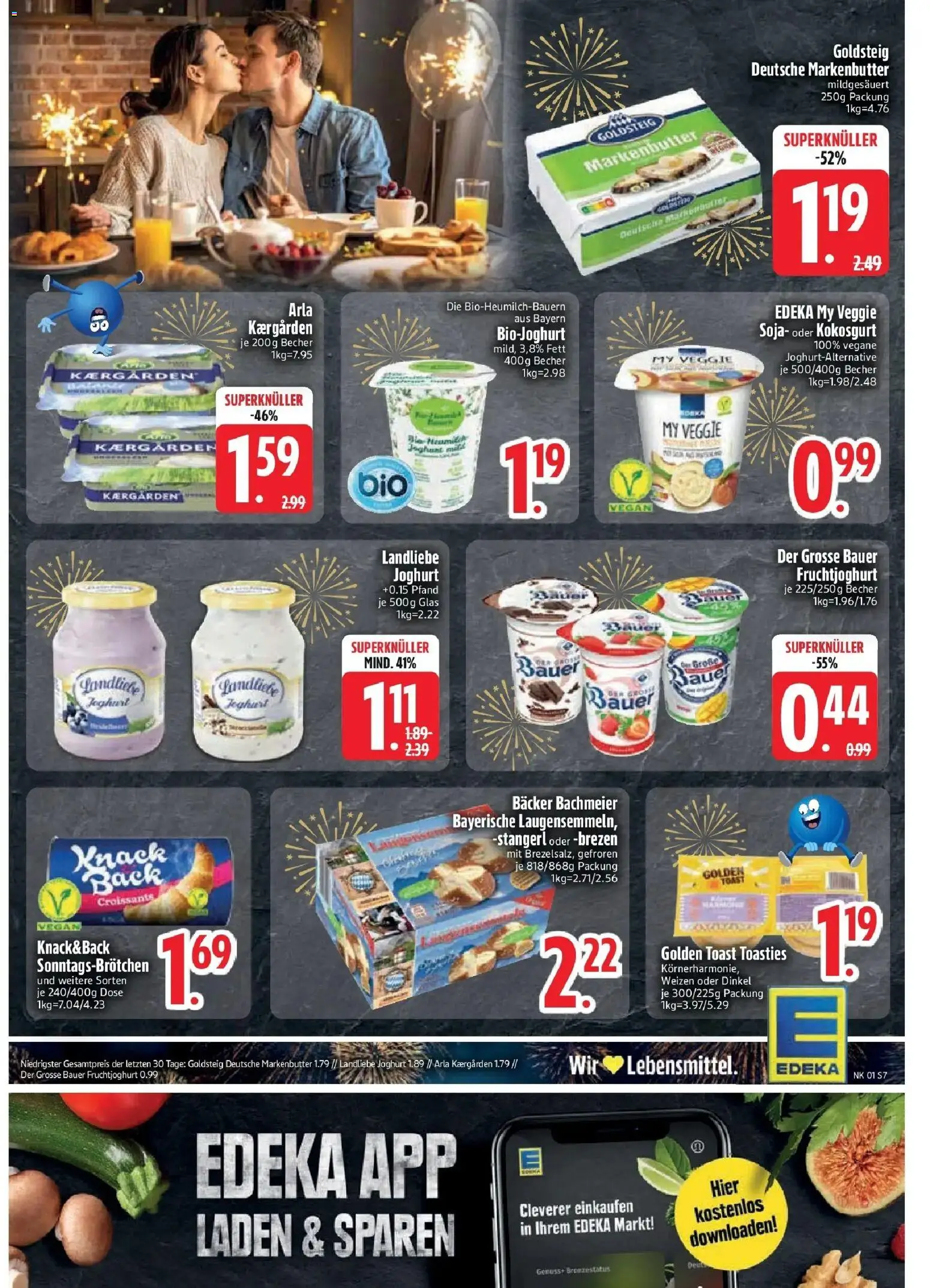 Edeka prospekt Vohburg	 – gültig ab 28.12.2025 | Seite: 9 | Produkte: Butter, Toast, Bauer joghurt, Fruchtjoghurt
