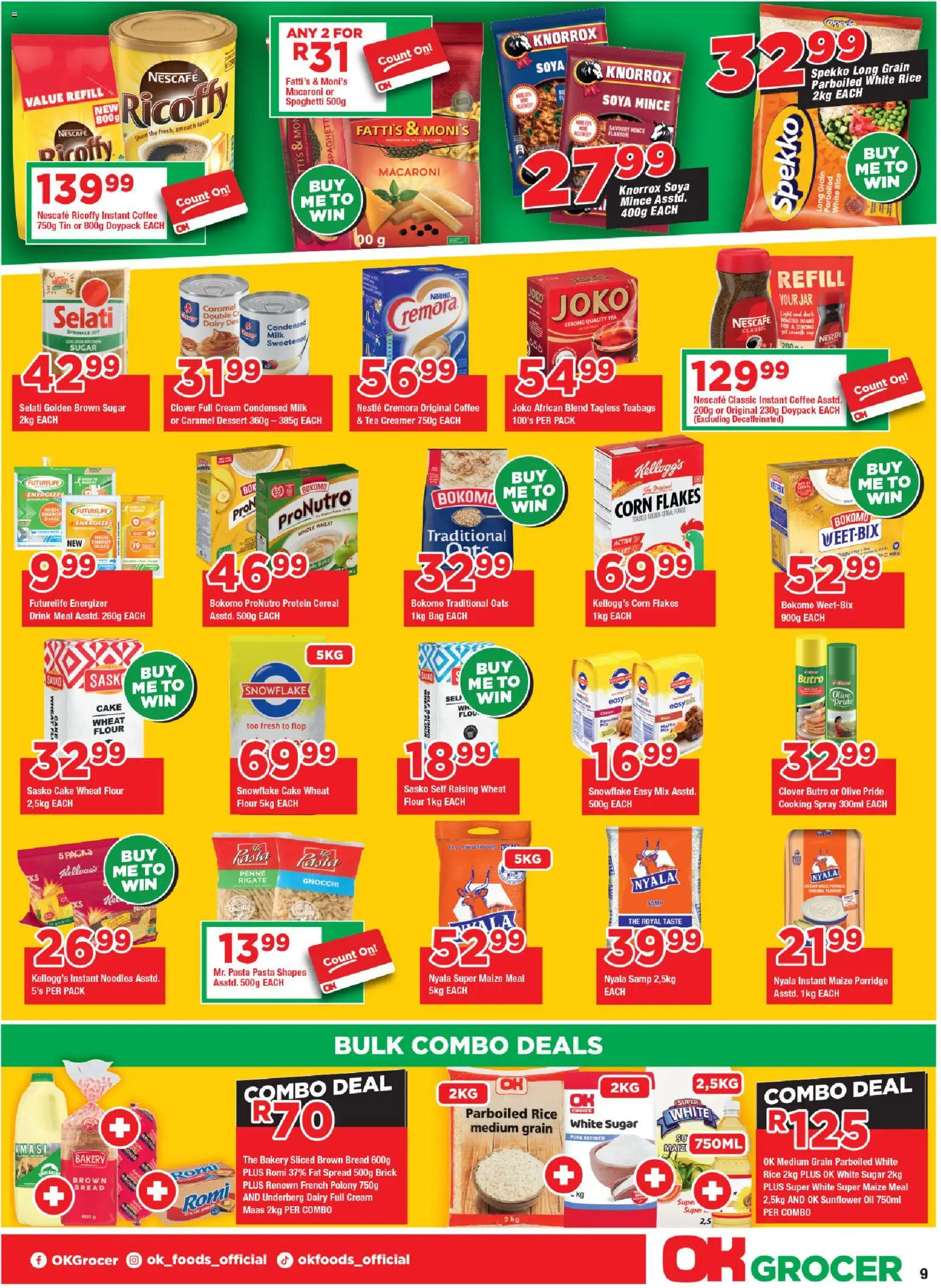 New OK Foods catalogue – valid from 21.01.2026 | Page: 9 | Products: Corn, Flour, Oil, Caramel