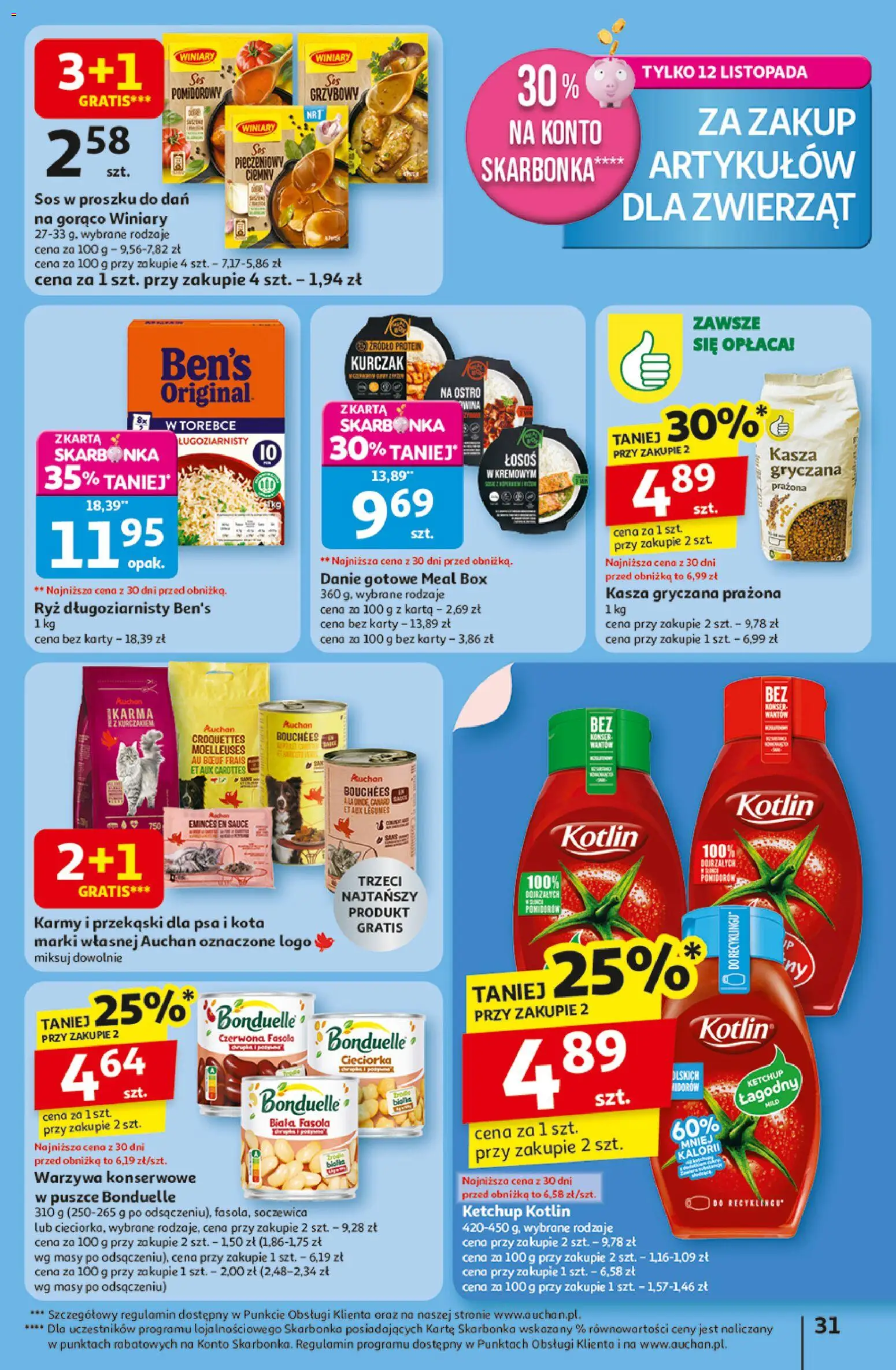 Auchan Black Friday od 06.11.2025 | Strona: 31 | Produkty: Kurczak, Kasza gryczana, Cieciorka, Warzywa