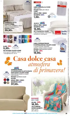 Anteprima del volantino Ipercoop volantino Aria Aperta Lombardia valido a partire dal 07.04.2026 | Pagina: 21 | Prodotti: Copridivano, Data, Asciugamano, Coprimaterasso