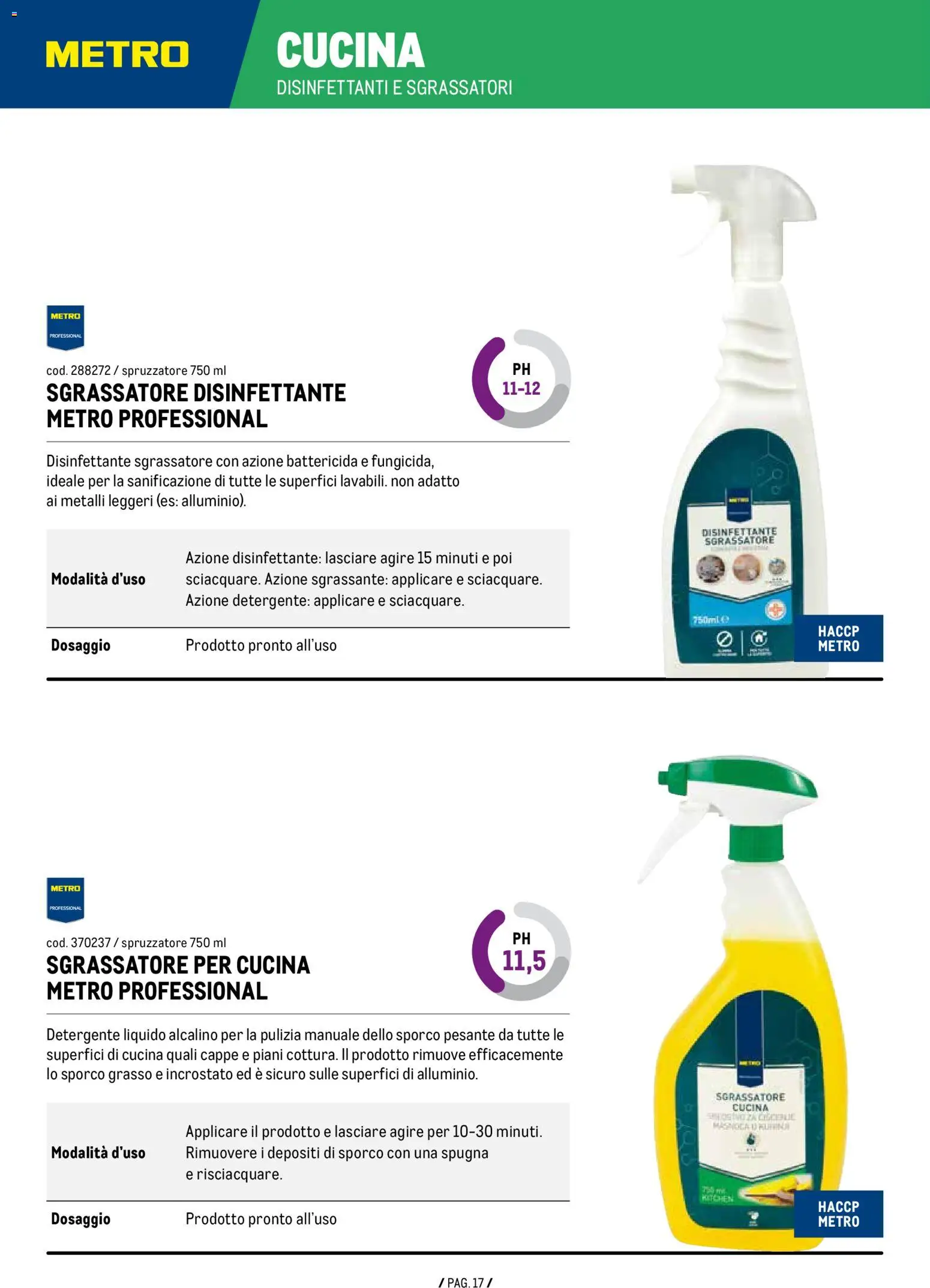 Volantino Metro del 07.01.2026 | Pagina: 17 | Prodotti: Spugna, Detergente, Sgrassatore