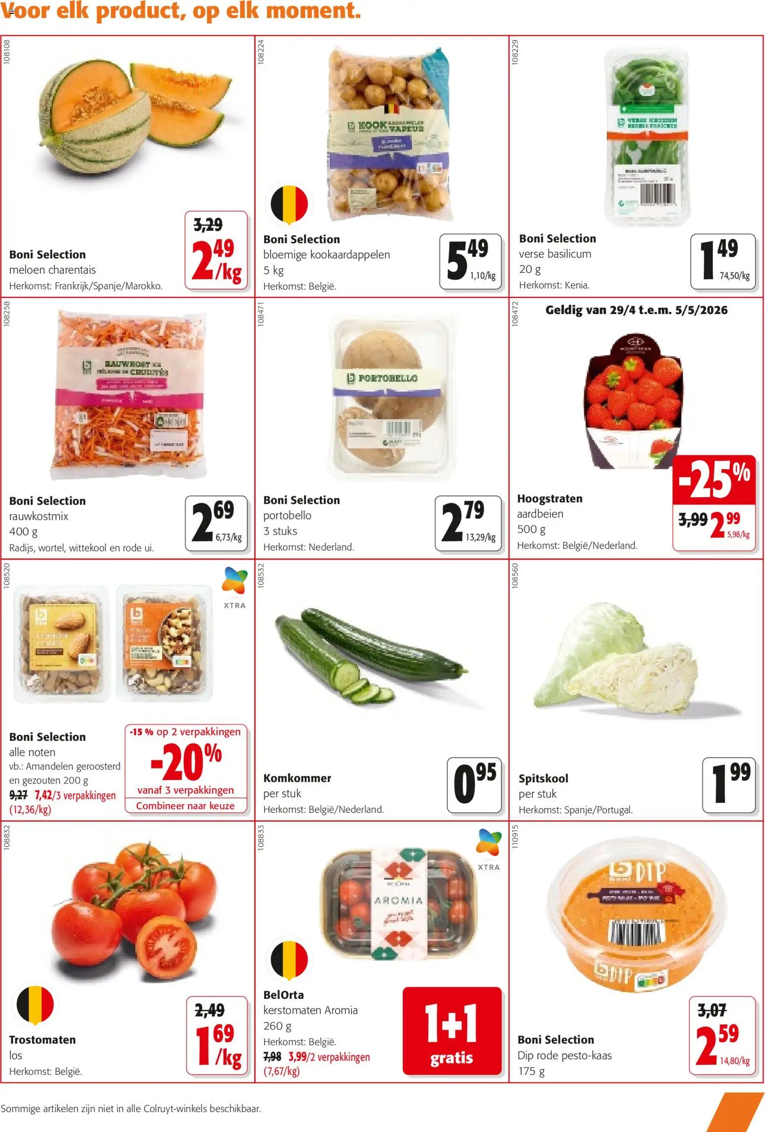 {H1} | Pagina: 13 | Producten: Noten, Dip, Meloen, Komkommer