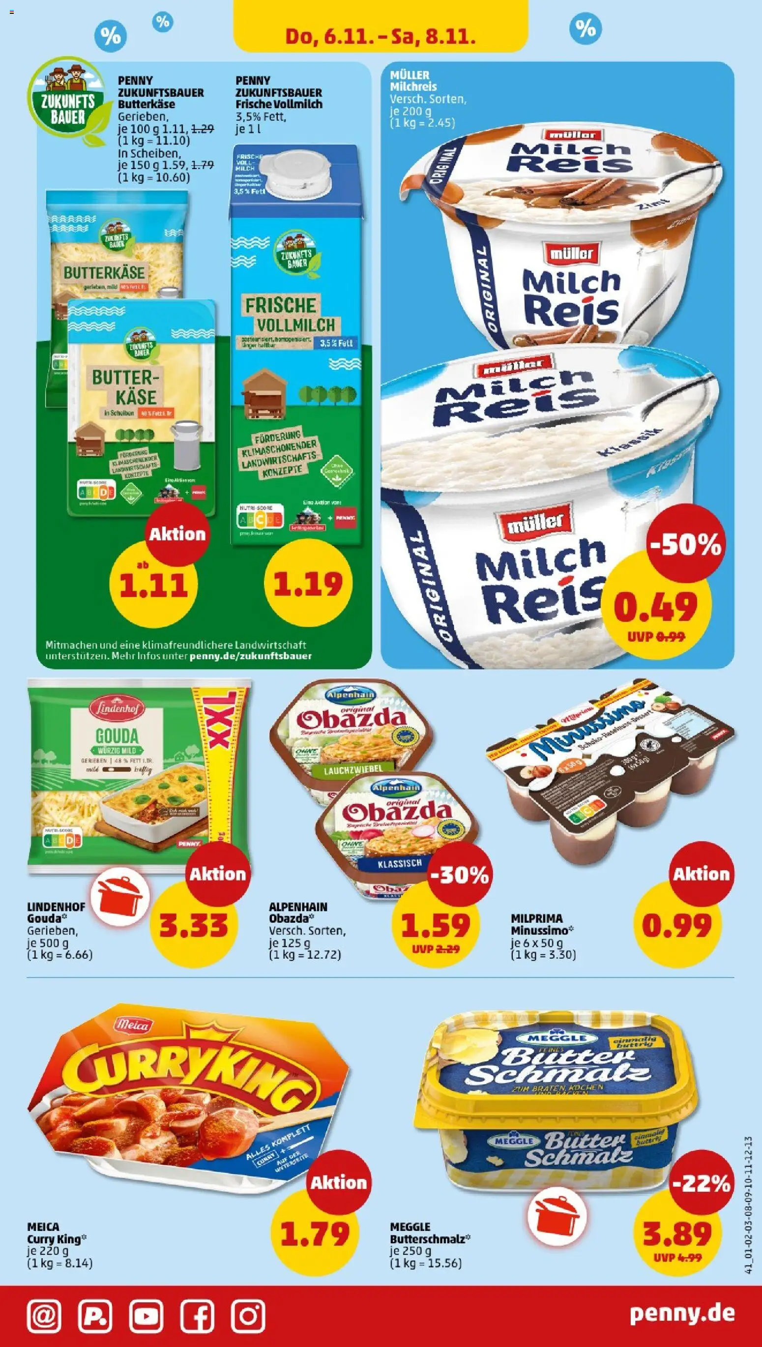 Penny - Niedersachsen  – gültig ab 03.11.2025 | Seite: 39 | Produkte: Butter, Käse, Reis, Meggle butter