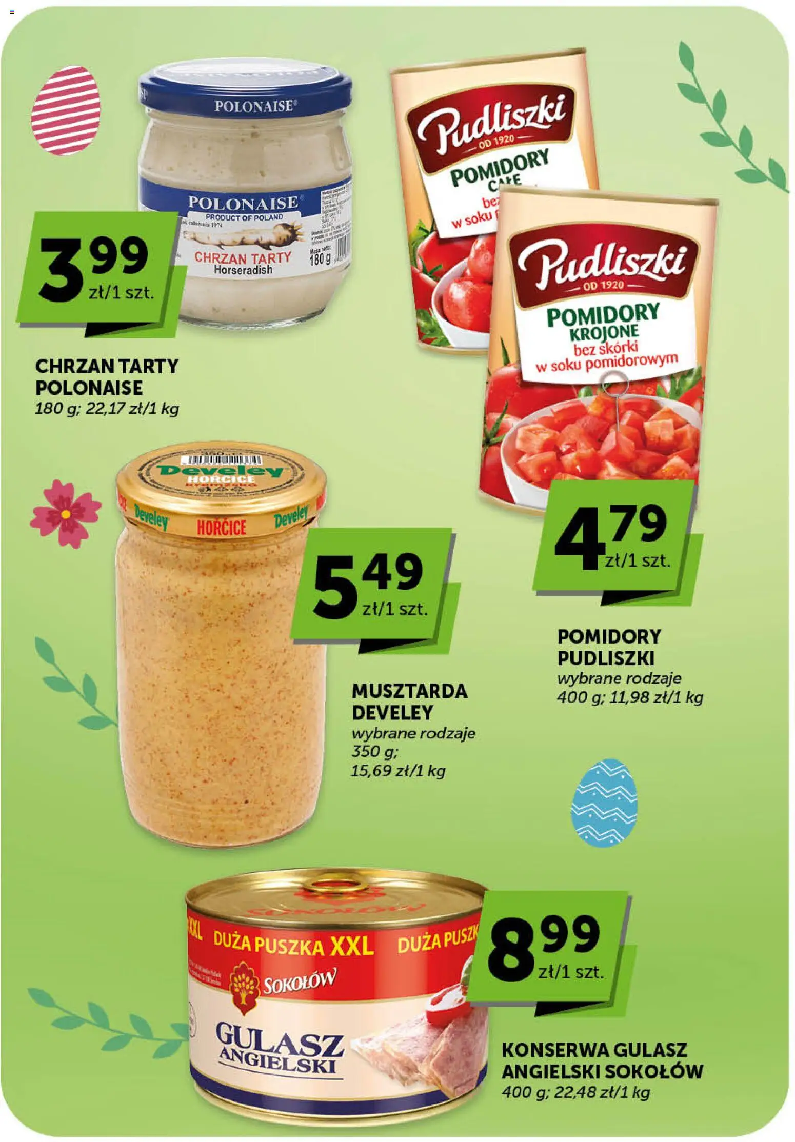 Groszek gazetka - Market od 19.03.2026 | Strona: 19 | Produkty: Musztarda, Gulasz angielski, Chrzan, Pomidory