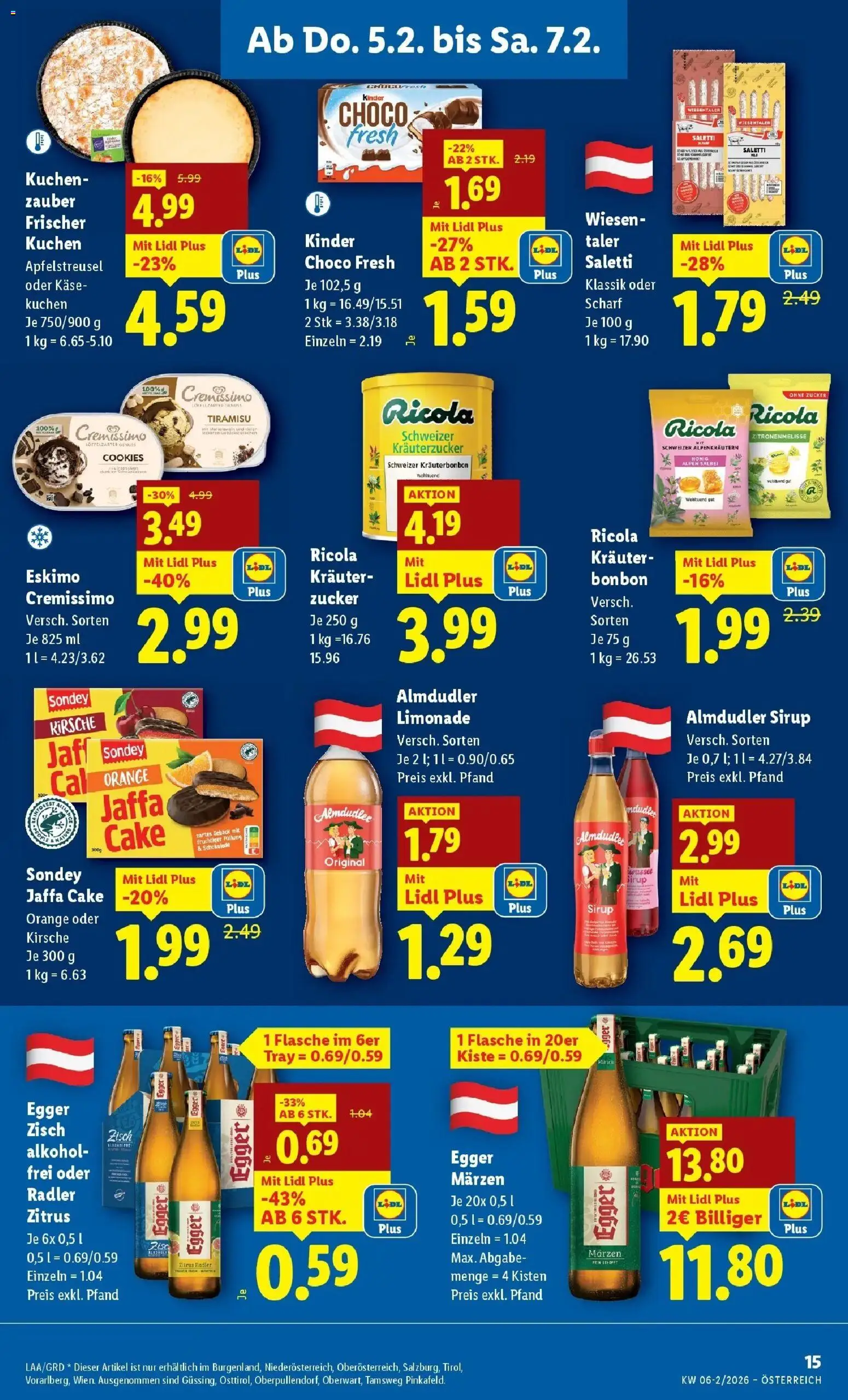 Lidl Flugblatt - Jenbach, Eferding, Dornbirn gültig ab 05.02.2026 | Seite: 19 | Produkte: Zucker, Käse, Schokolade