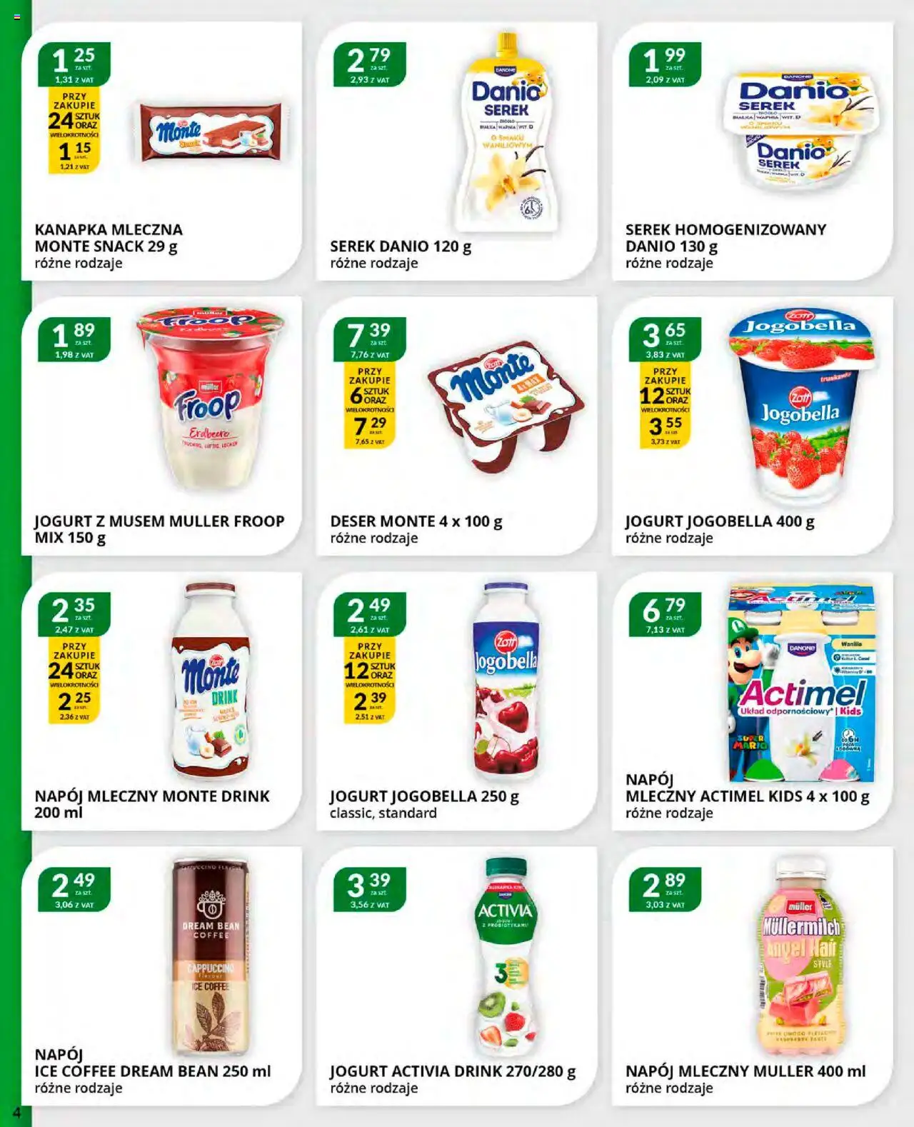 Eurocash Gazetka od 20.10.2025 | Strona: 4 | Produkty: Serek homogenizowany, Serek, Cappuccino, Jogurt