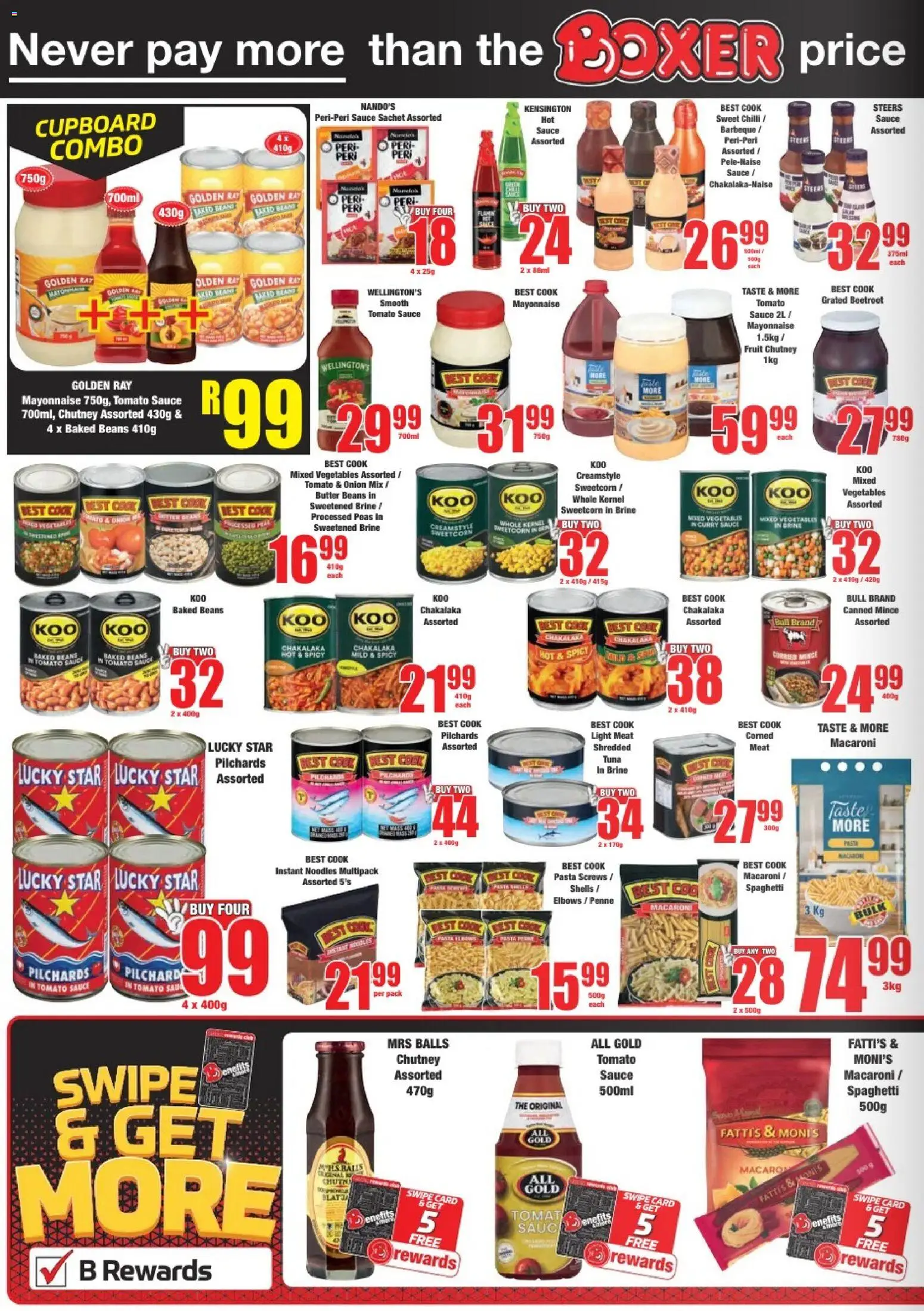 New Boxer catalogue – valid from 23.02.2026 | Page: 8 | Products: Baked beans, Noodles, Pasta, Tomato sauce