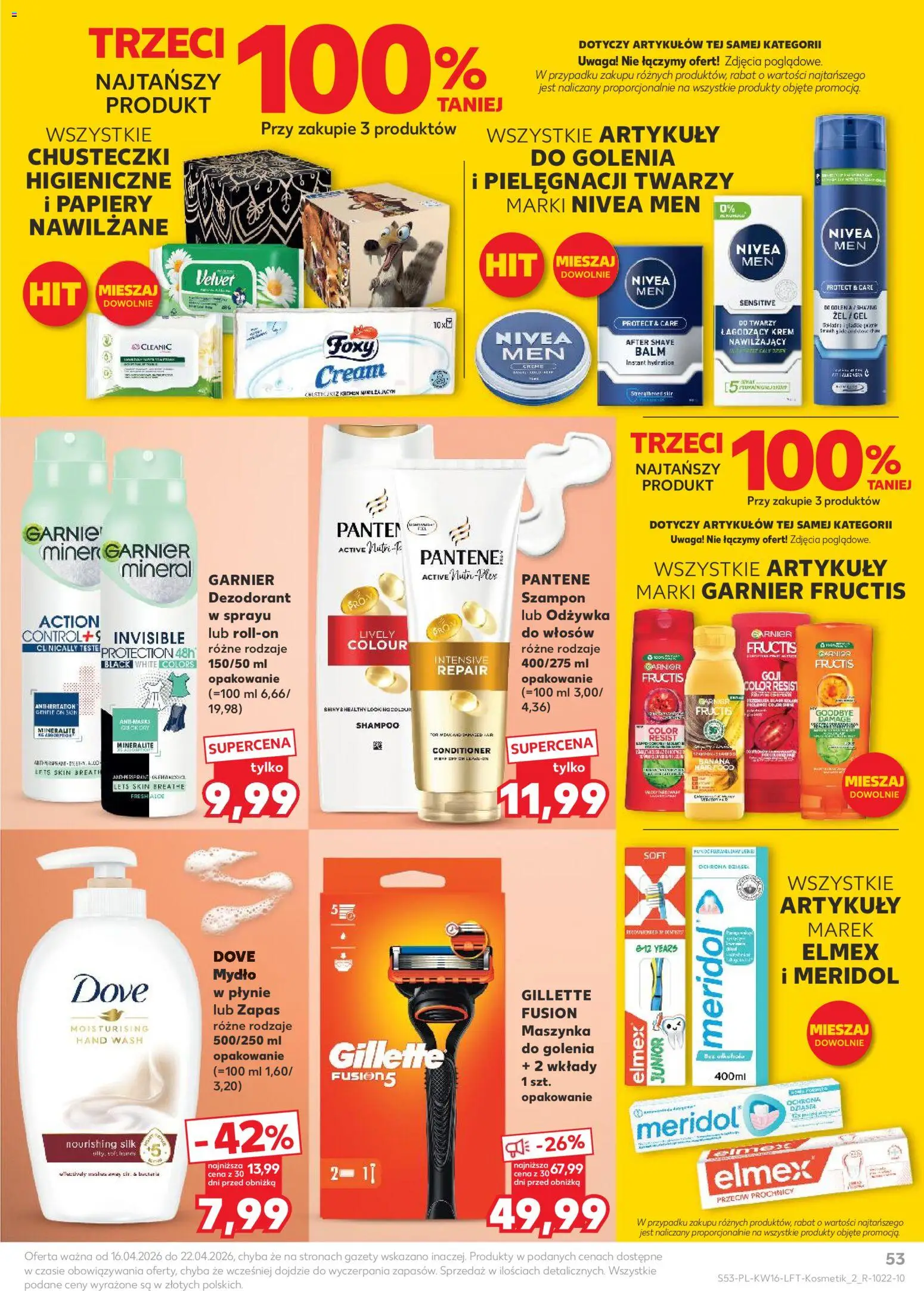 Kaufland gazetka od 16.04.2026 | Strona: 53 | Produkty: Gillette, Odżywka, Mydło, Krem