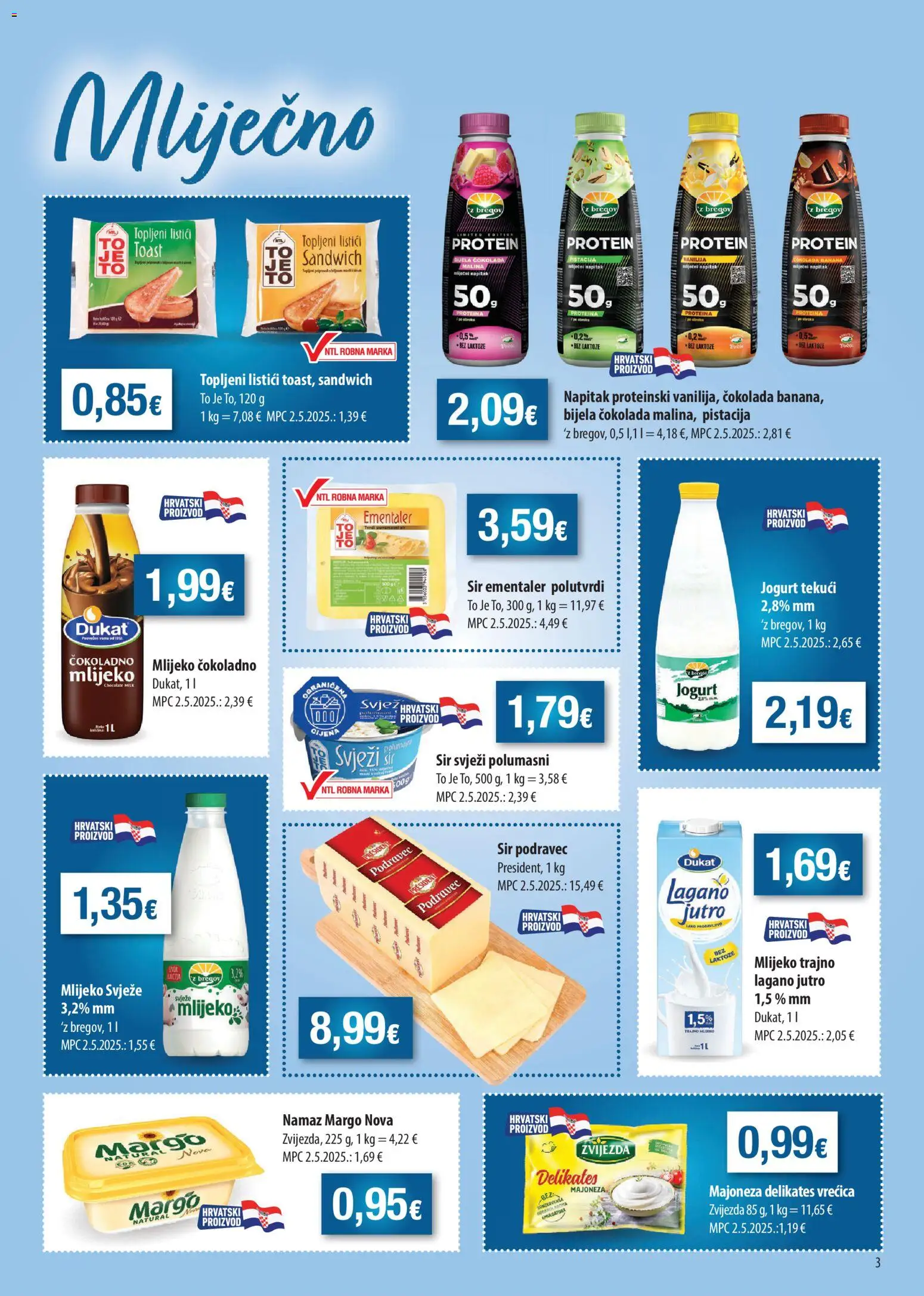NTL katalog | vrijedi od 18.02.2026 | Stranica: 3 | Proizvodi: Mlijeko, Sir, Čokolada, Namaz