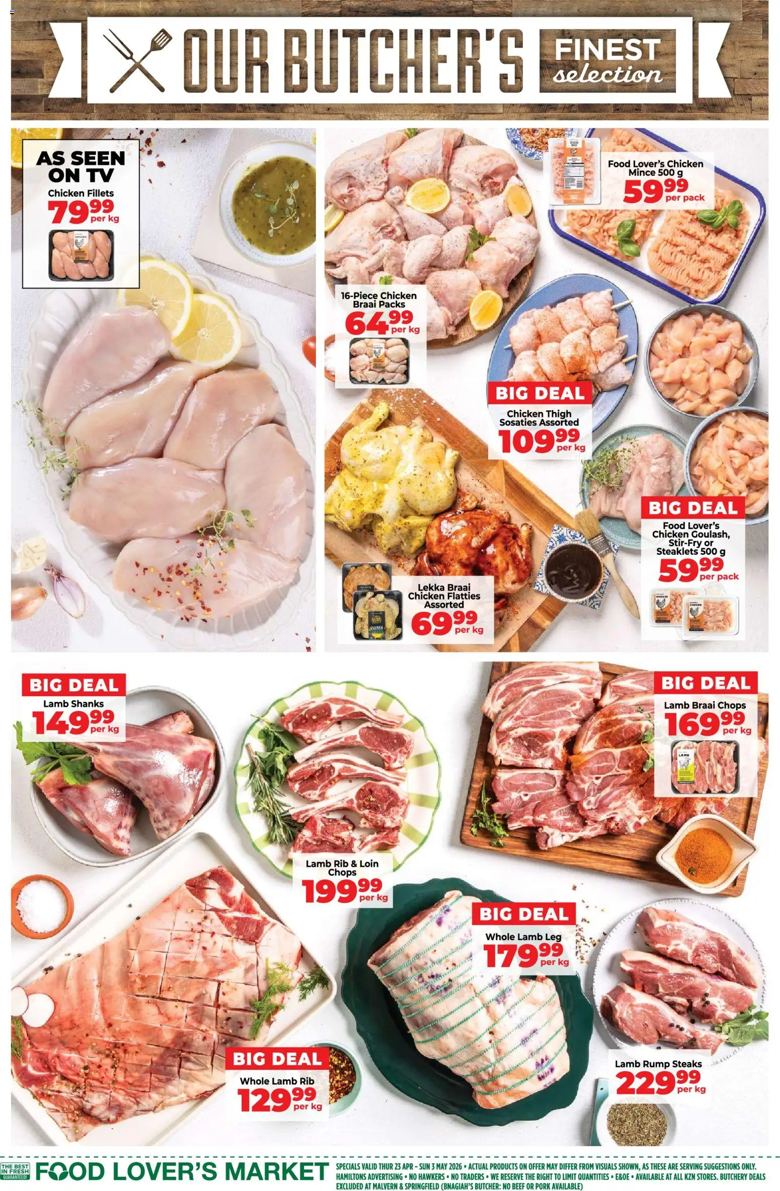 New Food Lover's Market catalogue – valid from 23.04.2026 | Page: 10 | Products: TV, Chicken, Pork, Beef