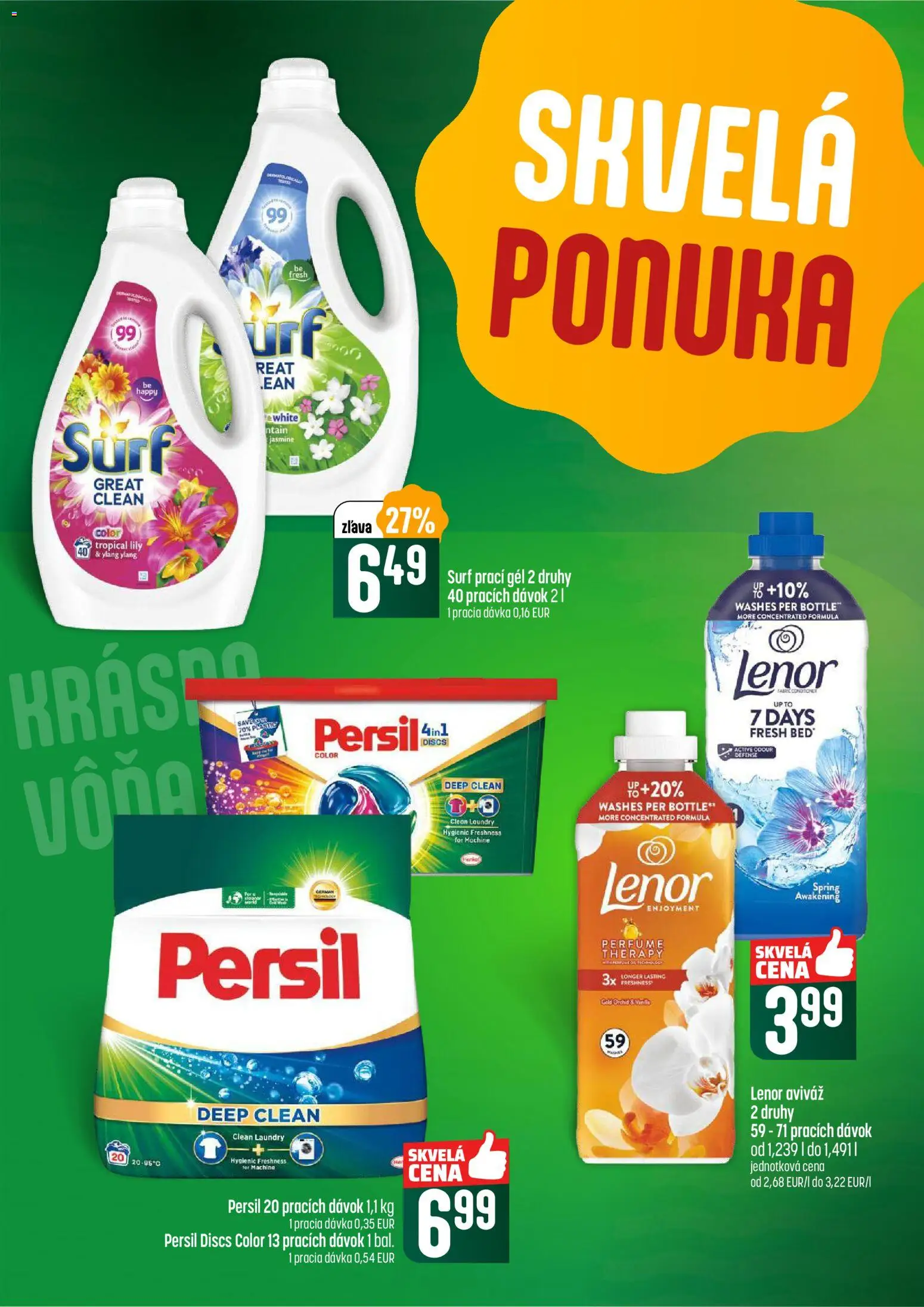 Nové COOP Jednota akcie – leták je platný od 08.01.2026 | Strana: 52 | Produkty: Persil, Aviváž, Lenor