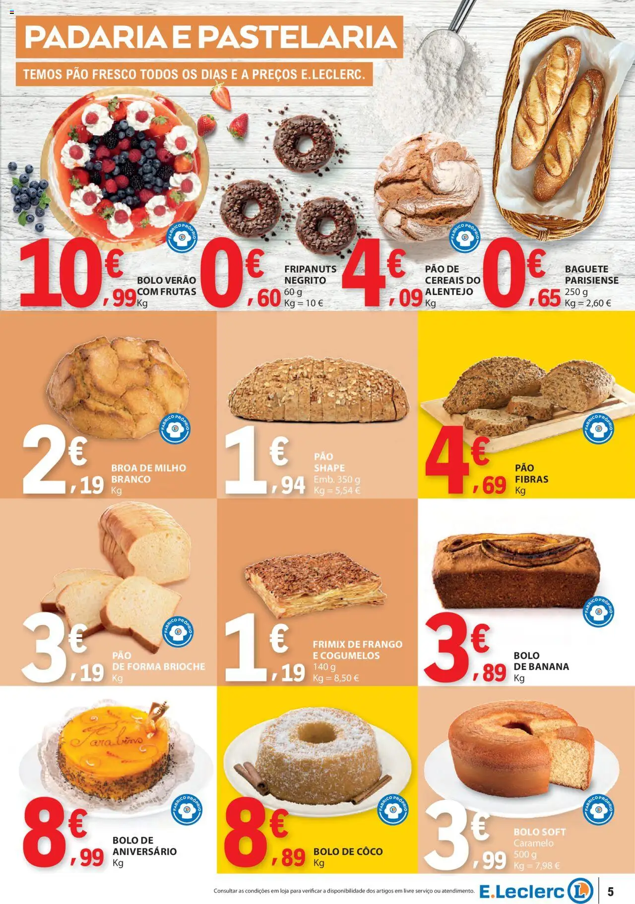 E.Leclerc folheto │ válido de 18.09.2025 | Página: 5 | Produtos: Frango, Padaria, Cereais, Milho