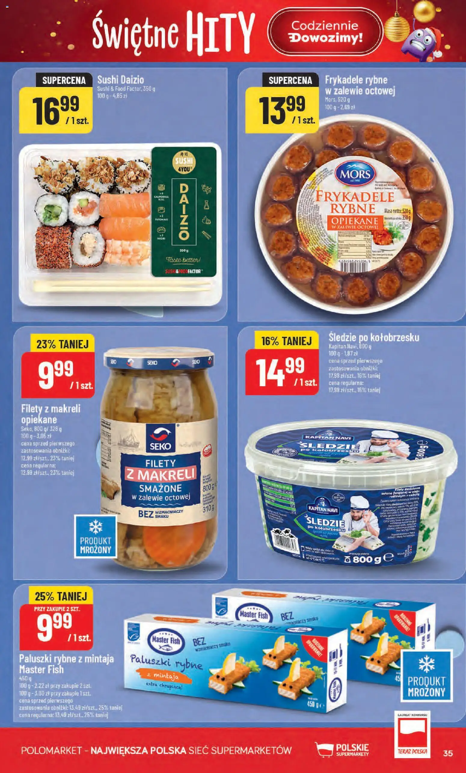 POLOmarket Black Friday od 26.11.2025 | Strona: 35 | Produkty: Paluszki rybne, Sushi, Paluszki