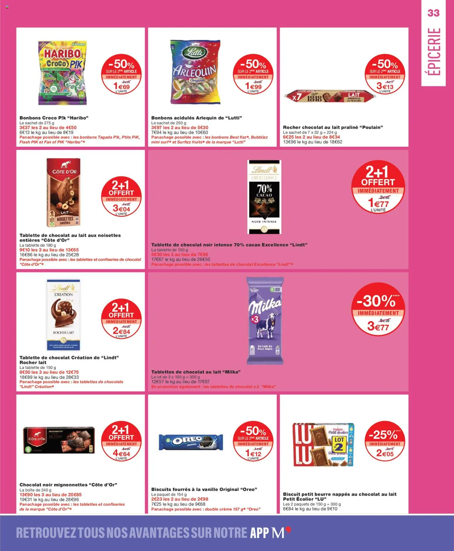 {H1} | Page: 33 | Produits: Tablette, Bonbons, Lindt, Biscuits