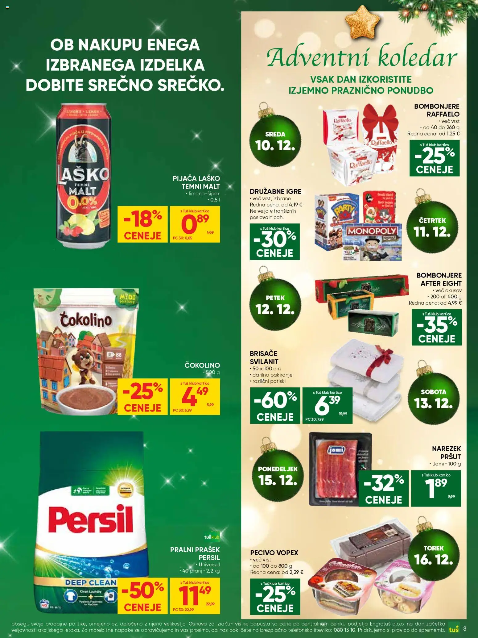 Novi Tuš katalog ponudbe – veljaven od 10.12.2025 | Stran: 3 | Izdelki: Pršut, Prašek, Pralni prašek, Narezek