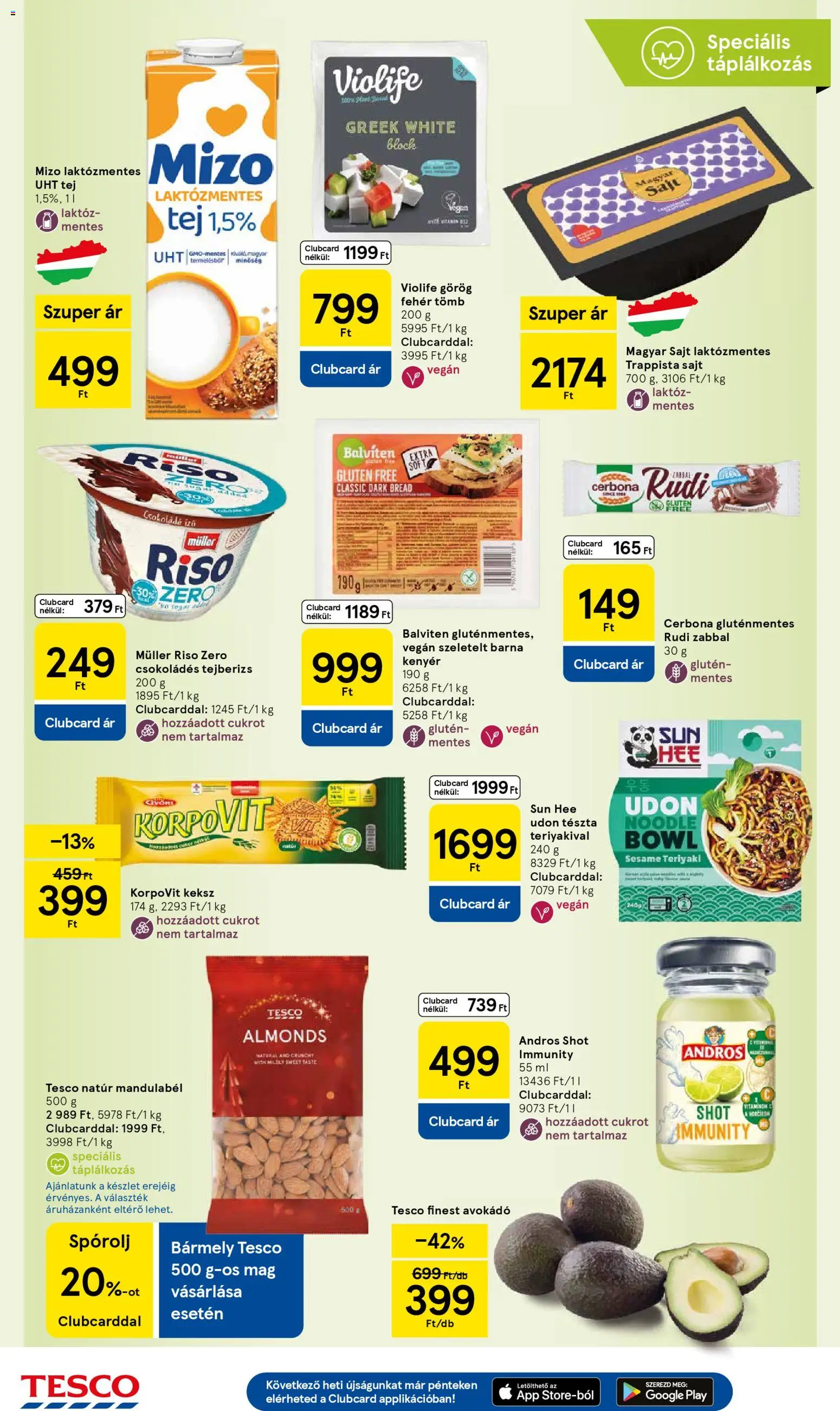 Tesco akciós ujság - amely érvényes a következő dátumtól: 04.12.2025 | Oldal: 8 | Termékek: Tejberizs, Laktózmentes sajt, Kenyér, Csokoládé