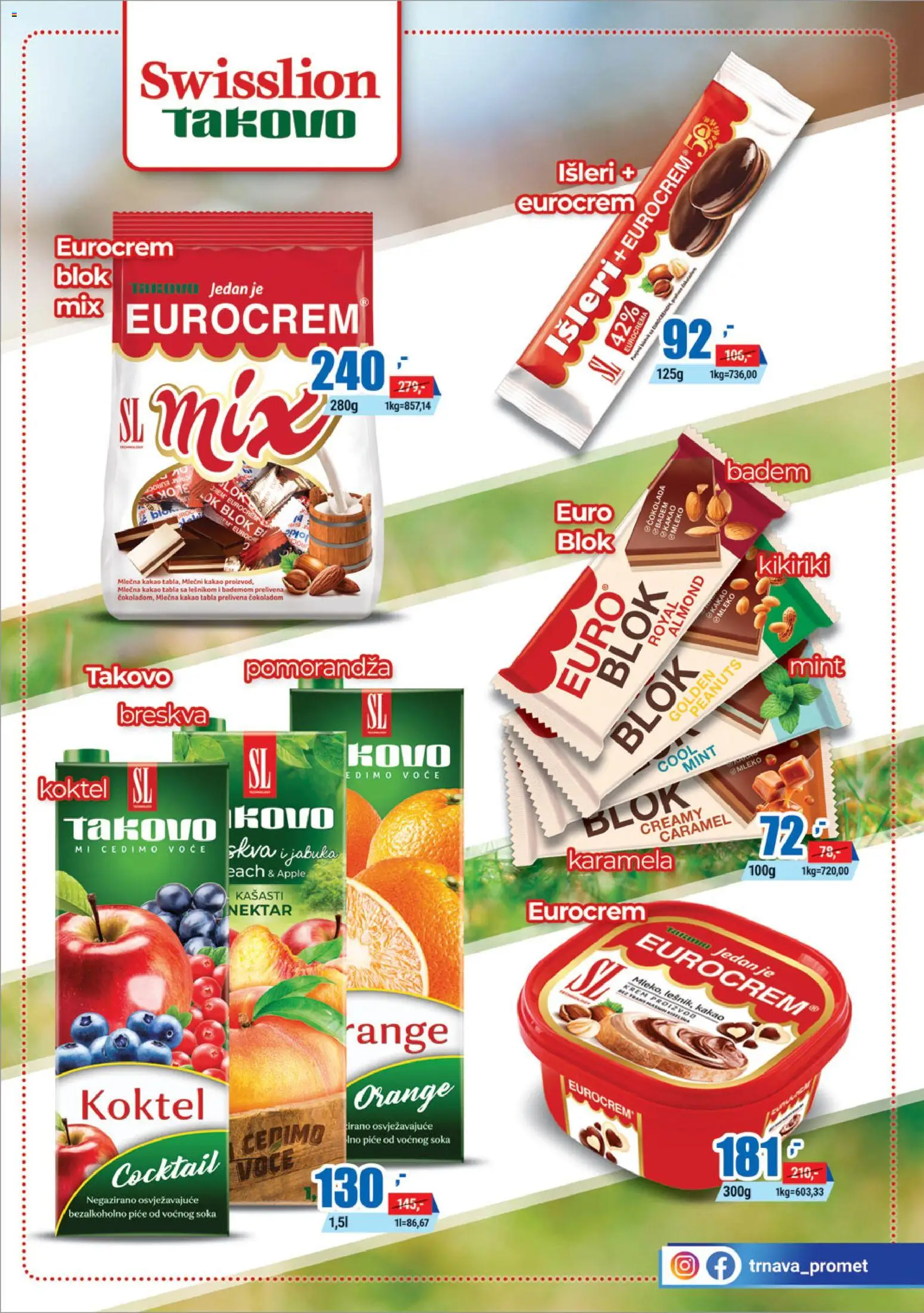 Trnava Promet katalog - važi od 02.04.2026 | Strana: 15 | Proizvode: Eurocrem, Nektar, Pomorandza, Breskva