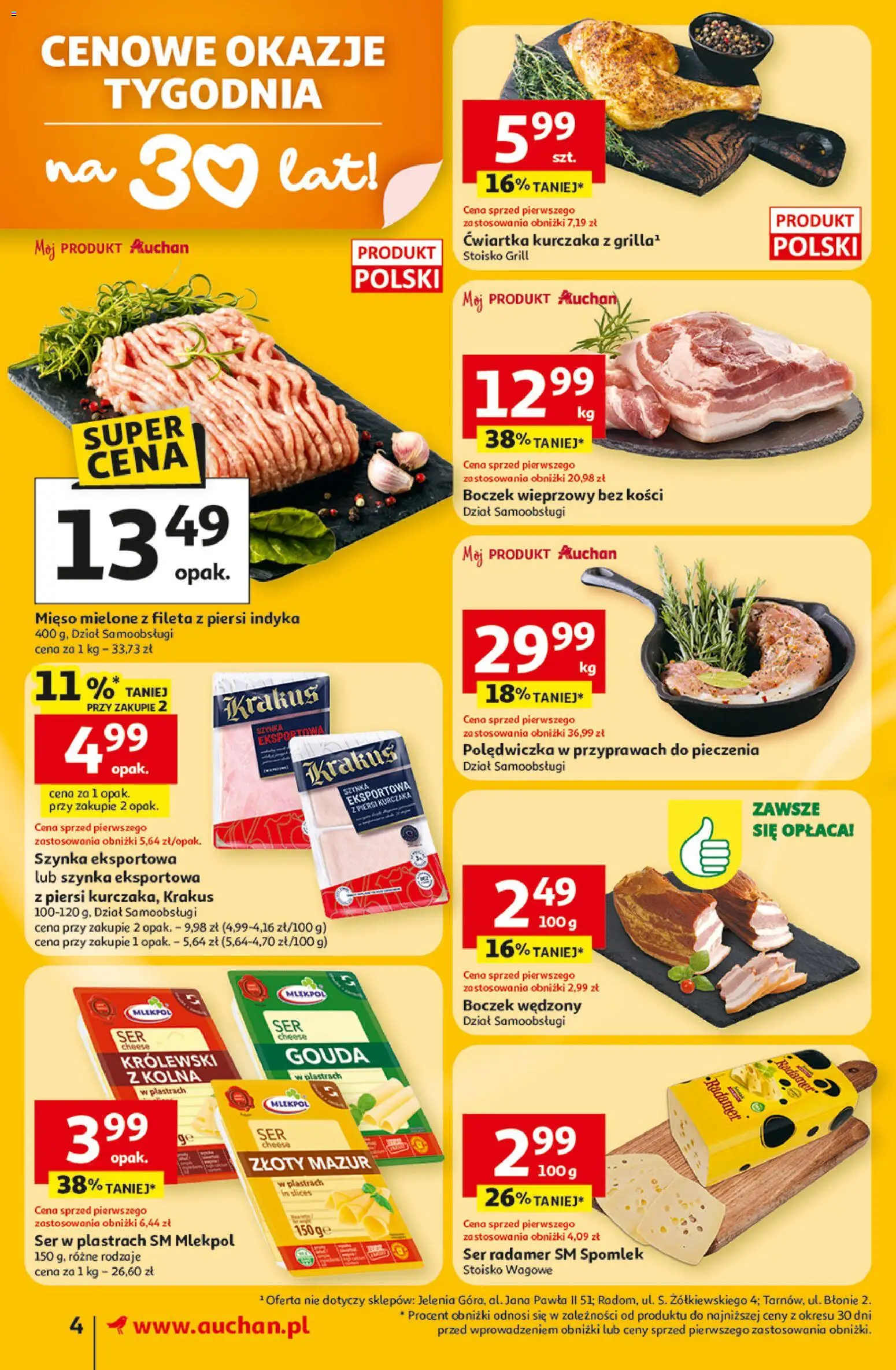 Auchan gazetka od 05.03.2026 | Strona: 4 | Produkty: Piersi, Boczek wieprzowy, Grill, Szynka