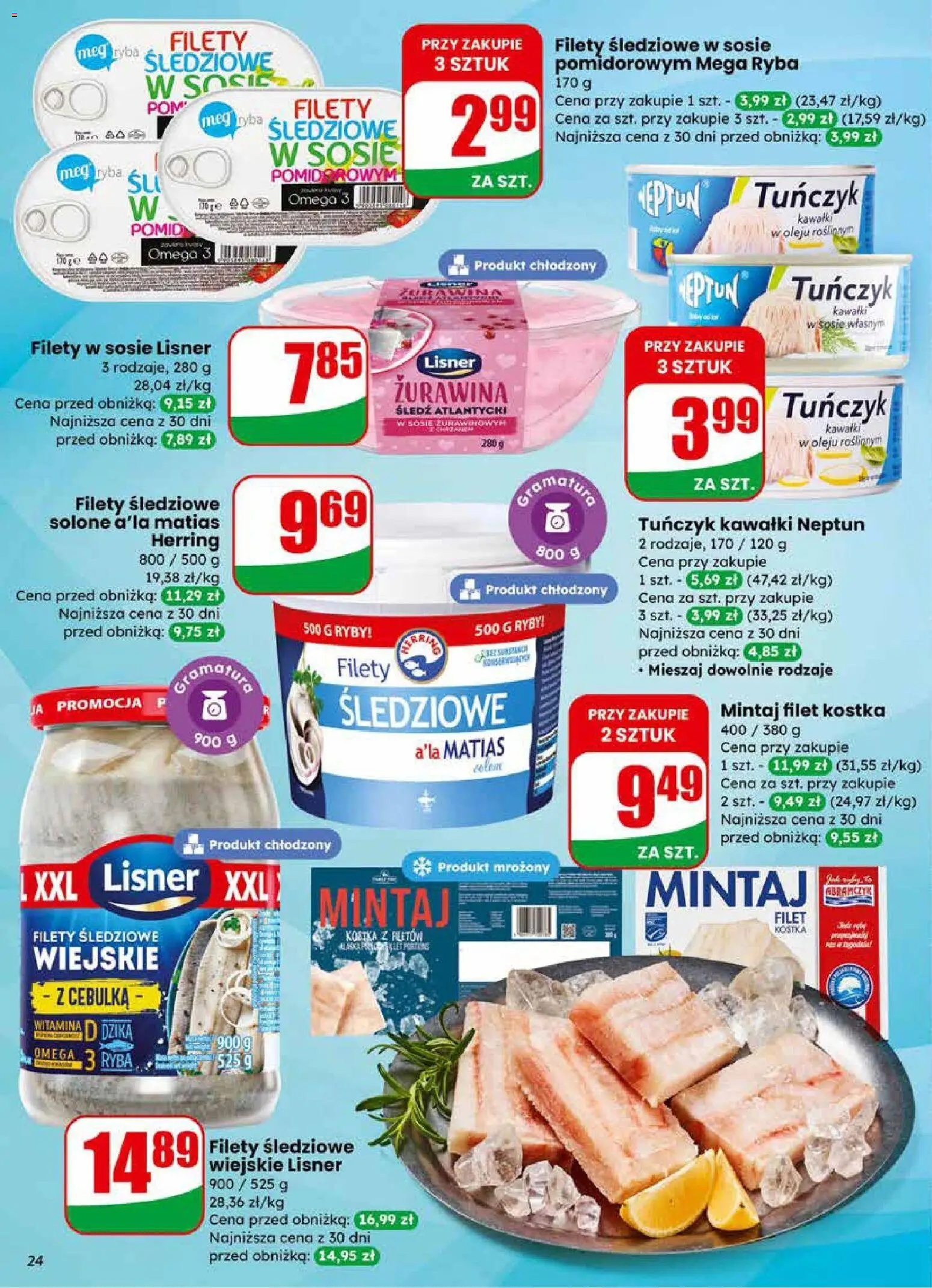 Dino gazetka od 11.03.2026 | Strona: 24 | Produkty: Śledź, Mintaj, Ryby, Ryba